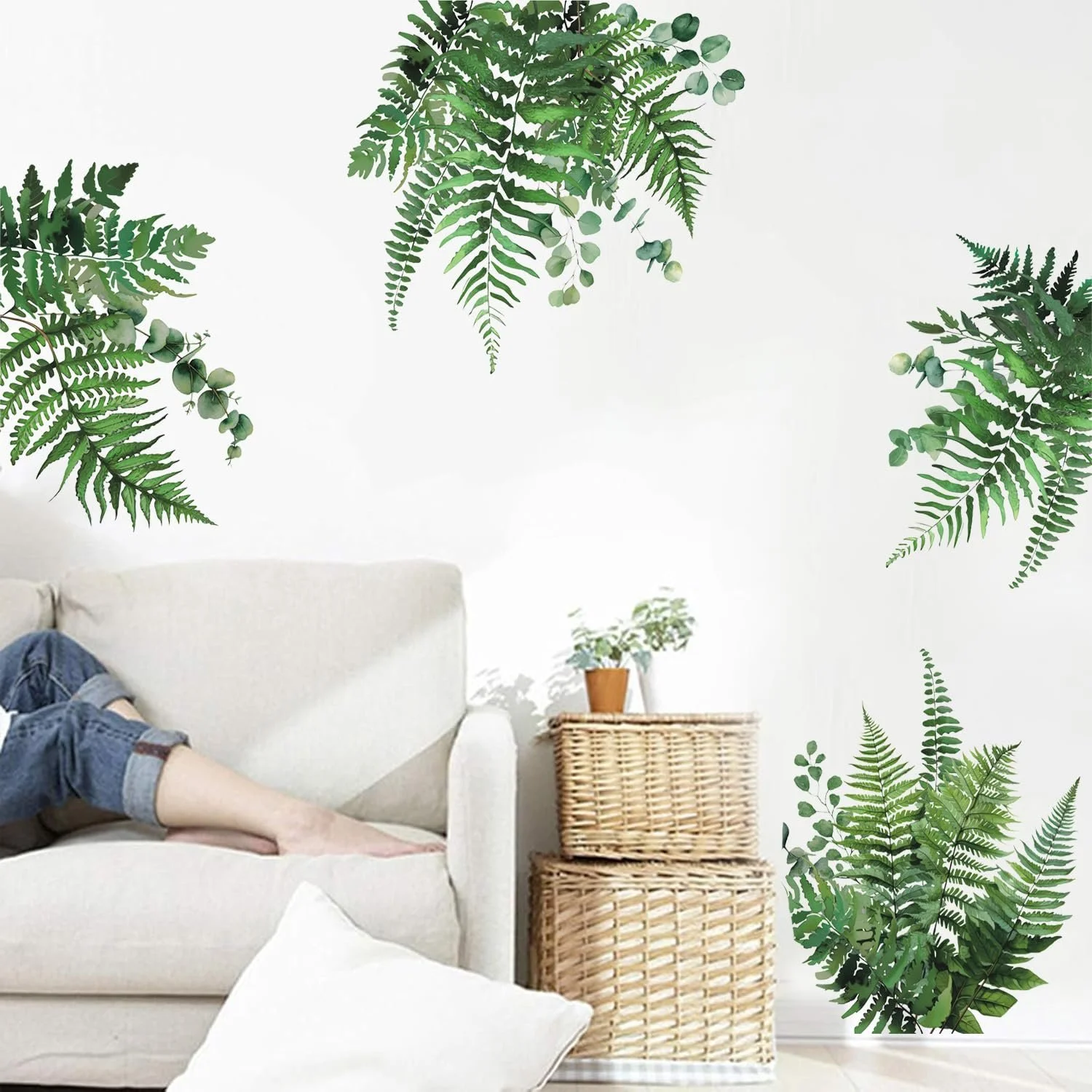 Наклейки на стіну HPNIUB Набір із 4 шт. Зелені рослини Знімні ліани, фото №5