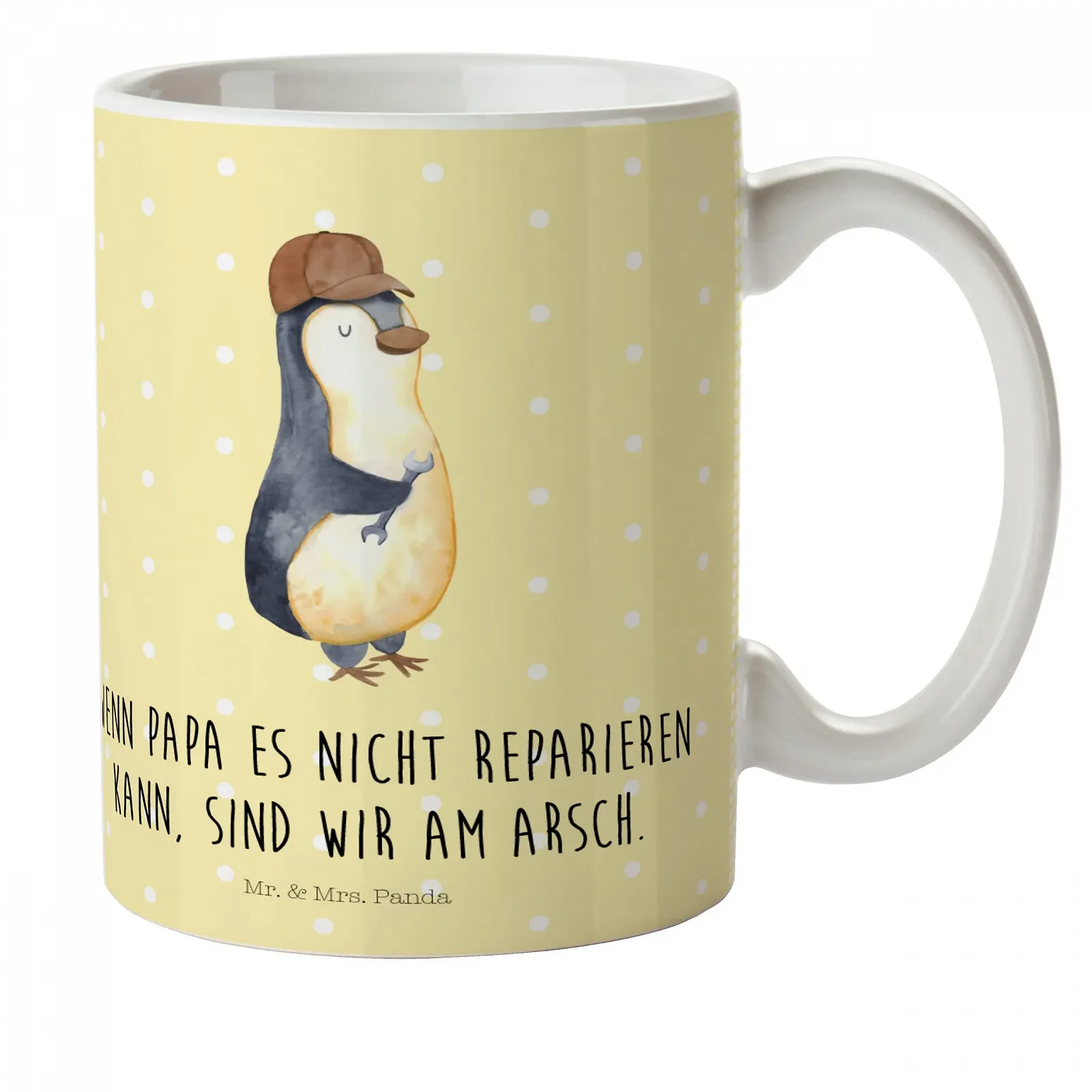 Дитяча Кружка Mr. & Mrs. Panda  "Wenn Papa es Nicht reparieren kann, sind wir am Arsch - Geschenk Vater", фото №1