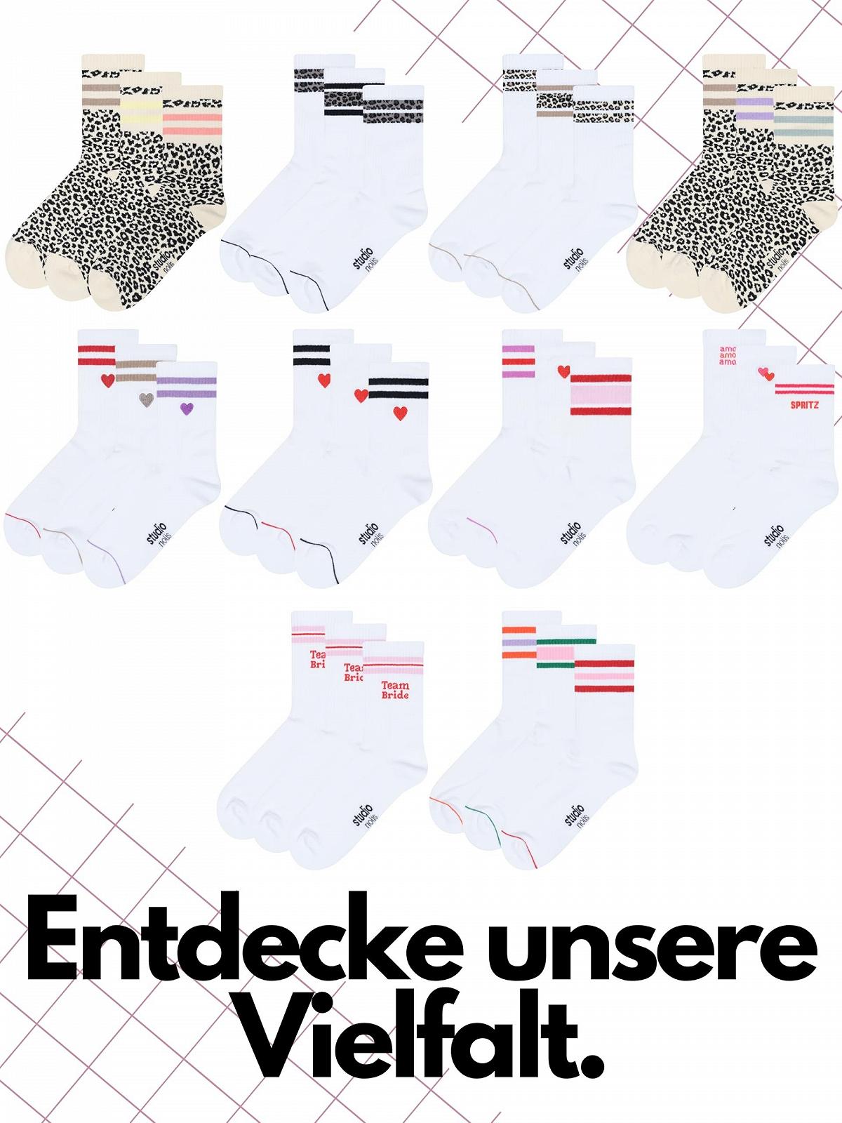 Теннисные носки Heart – Набор из 3 штук – Love Socks Women – Носки Crew с вышивкой – Ретро полоски розово-красные – Oekotex 100 Cotton, фото №7