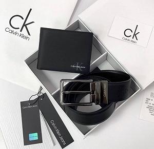 Мужской подарочный набор кожаный ремень и портмоне Calvin Klein - Фото 1