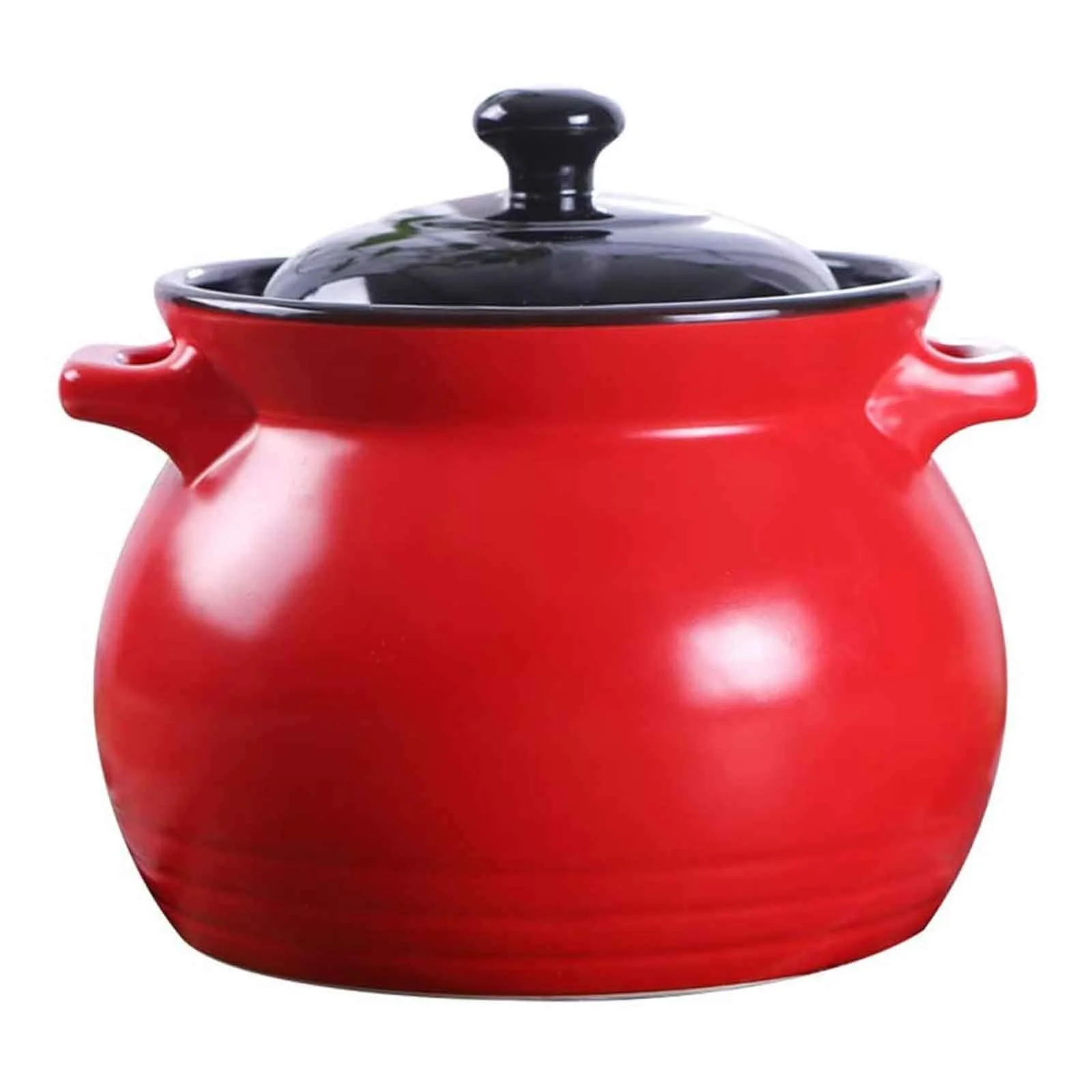 Гусятниця для запікання 21 см червона 6 л керамічна, фото №1