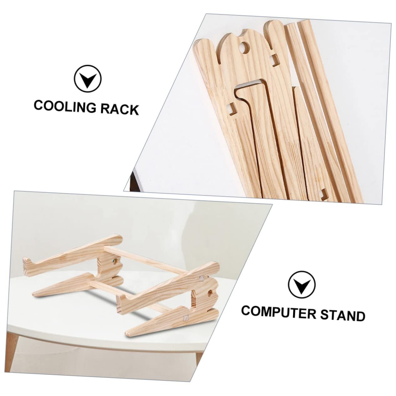 Подставка для ноутбука деревянная, складная, многофункциональная, стабильная полка-органайзер для ноутбука/планшета с элегантной поверхностью, фото №5 Подставка для ноутбука деревянная, складная, многофункциональная, стабильная полка-органайзер для ноутбука/планшета с элегантной поверхностью, фото №5