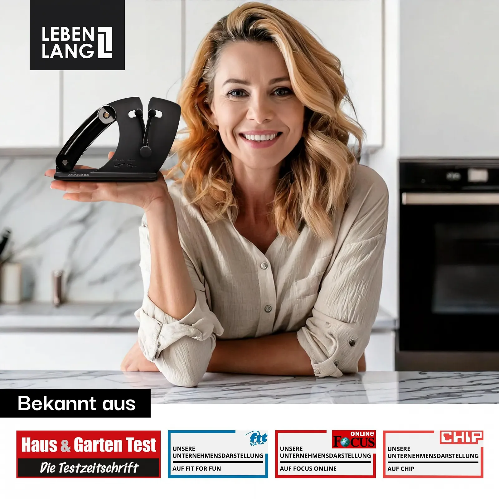 Точилка для ножів LEBENLANG Professional 15-45 градусів, рухоме V-подібне лезо, грубе та тонке заточування, для ножиць Чорний матовий, фото №6