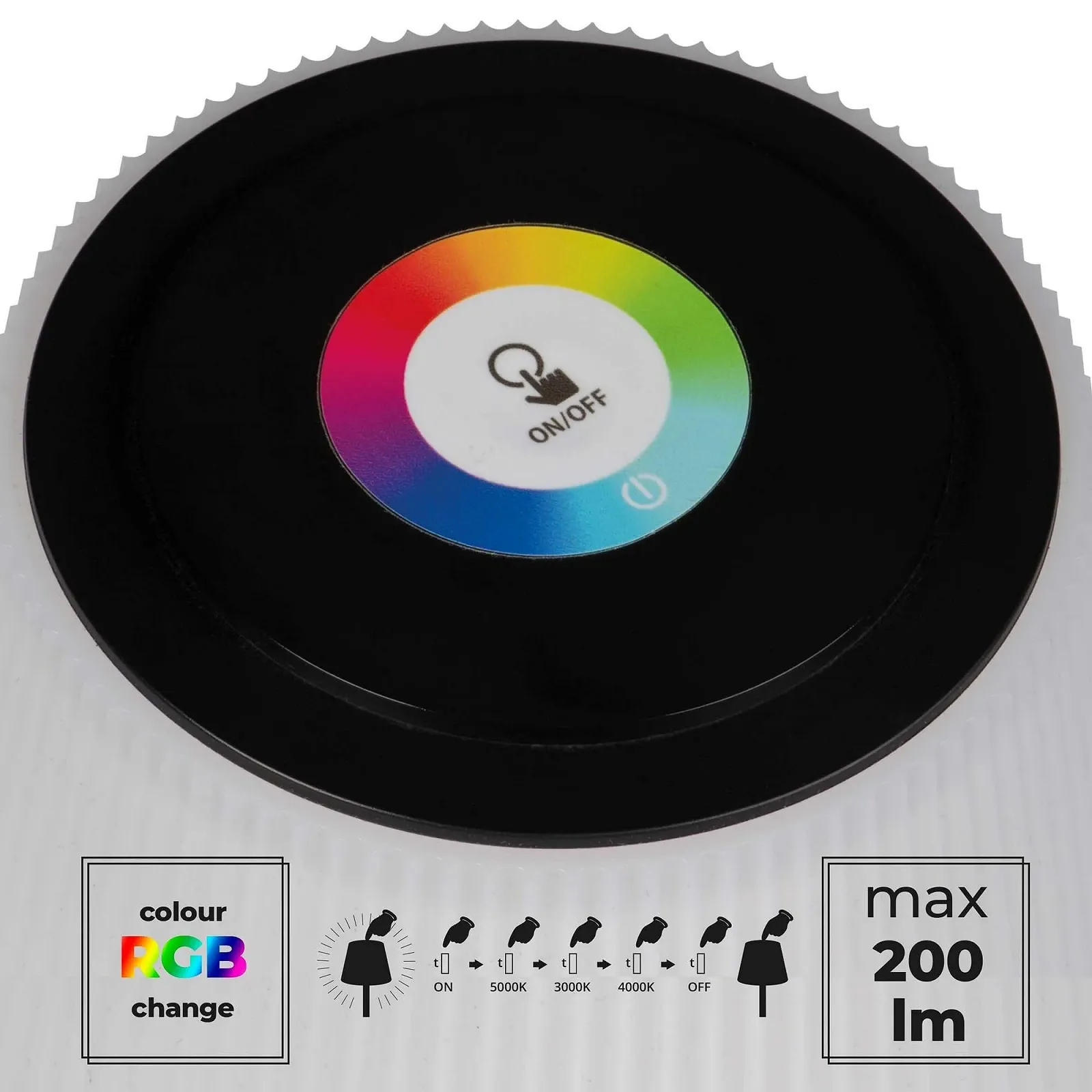 Настільна лампа LightLogic LL TOBR CCT+RGB B 66295 акумуляторна LED USB IP44 чорна, фото №3