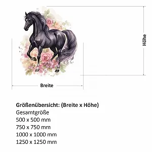 Наклейка на стіну Кінь 245 500 x 500 мм Чорний synthetic.ua - Фото 1