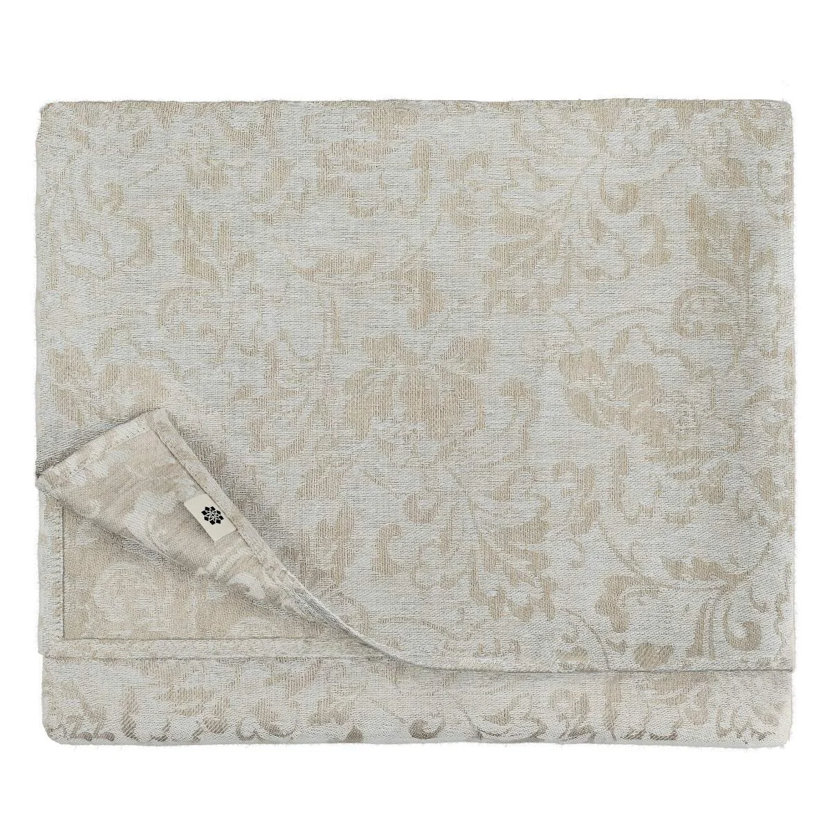 Скатертина Linen & Cotton Cervo жакардова дамастова зі 100% льону 147x250 см, фото №1