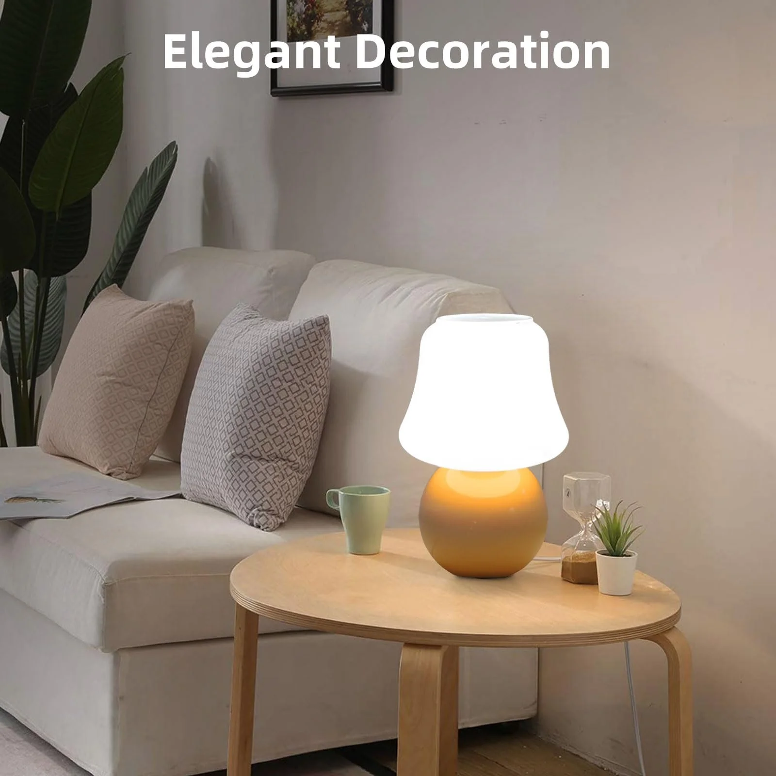 Настільна лампа MLOQI Mushroom Скляна з лампою 3 кольорів Міні Помаранчева, фото №6