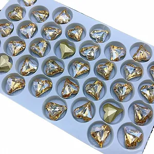 Стрази Серце 12 x 13 мм, 100 штук, червоний (Color : Champagne) synthetic.ua - Фото 1