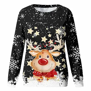 Джемпер Generisch Рождественский джемпер Merry Christmas, Забавный рождественский джемпер, Рождественский джемпер с круглым вырезом, Рождественский джемпер с длинными рукавами synthetic.ua - Фото 1