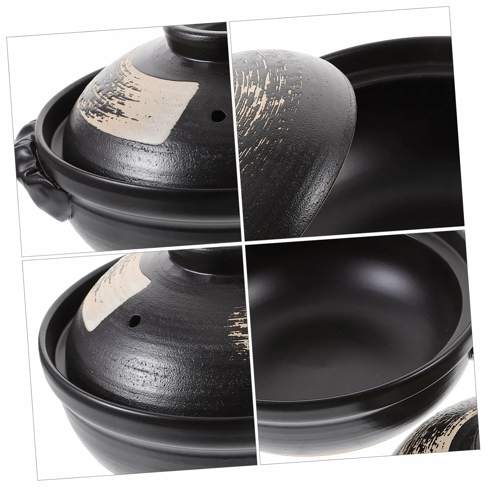 Каструля-керамічна Luxshiny 500 мл з термостійкою кришкою та ручками вентиляційні отвори, фото №8