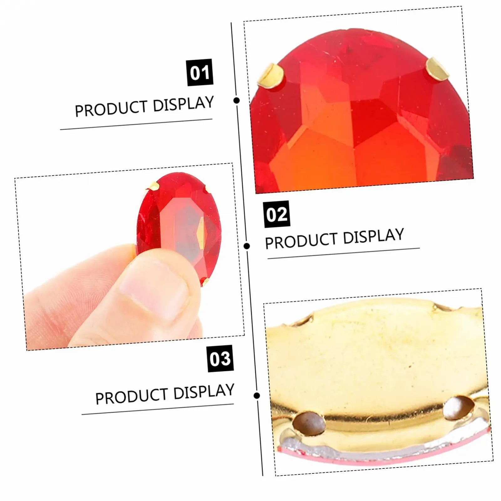 Пришивні стрази для рукоділля 1 набір Стрази для шиття своїми руками Коштовності для шиття, фото №8