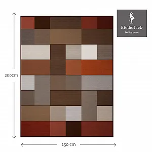 Одеяло Biederlack Fluffy Soft Cuddly из хлопка и полиакрила I Сделано в Германии I Oeko-Tex I Экологичное производство I Одеяло для дивана Коричневые квадраты в коричнево-бежевую клетку I Одеяло 150 x 200 см synthetic.ua - Фото 1