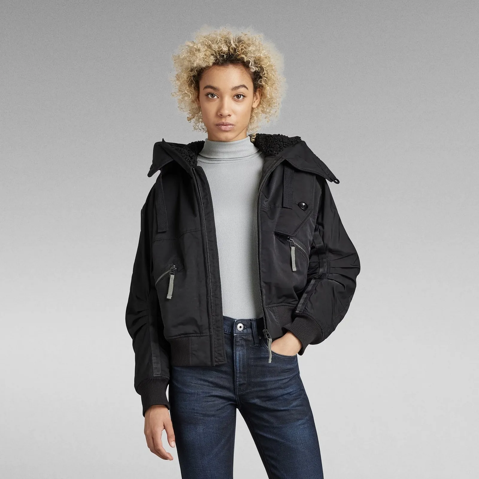 Жіноча куртка G‑Star Hooded Bomber Loose Fit - S, фото №1