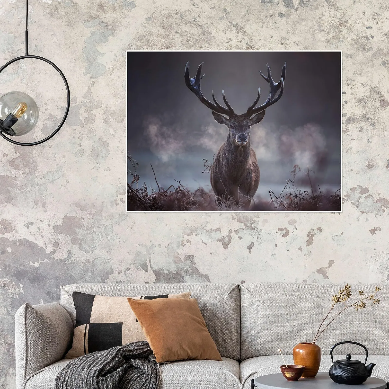 Постер Alex Saberi A Majestic Red Deer Breathing in the Winter Air 90 x 70 см Серый, фото №6 Постер Alex Saberi A Majestic Red Deer Breathing in the Winter Air 90 x 70 см Серый, фото №6