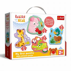 Купити Пазли Trefl Babies and The Bear Baby Animals 4 великі форми 2-5 елементів - Фото 1 Пазли Trefl Babies and The Bear Baby Animals 4 великі форми 2-5 елементів - Фото 1