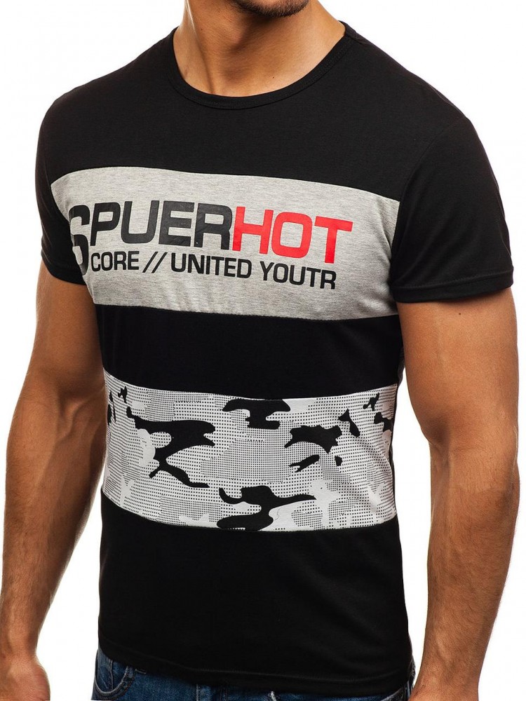 Футболка мужская удлиненная Черная, фото №5