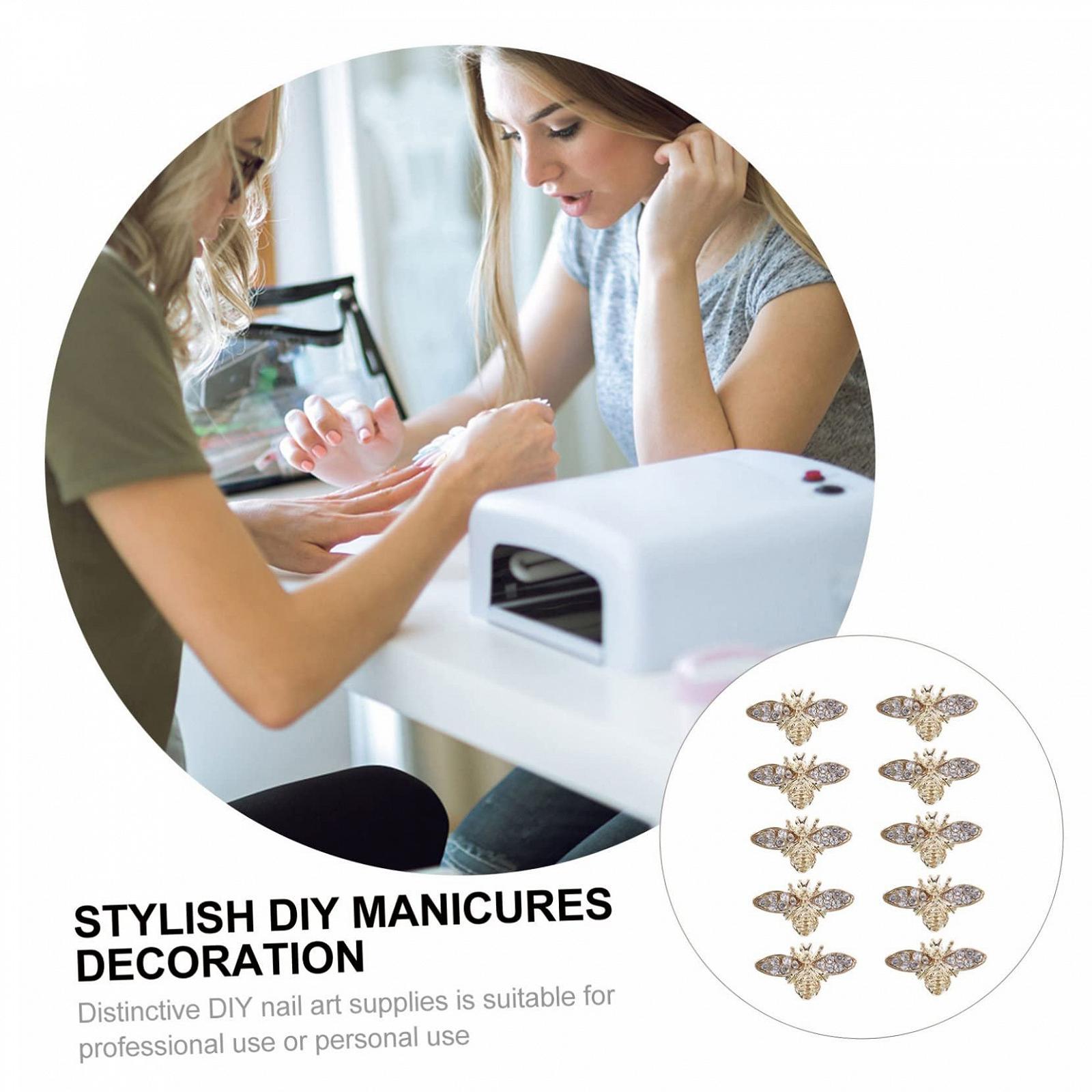 Прикраса для нігтів WOONEKY 3D стрази для нігтів, золотистого кольору, зелений сплав, фото №3