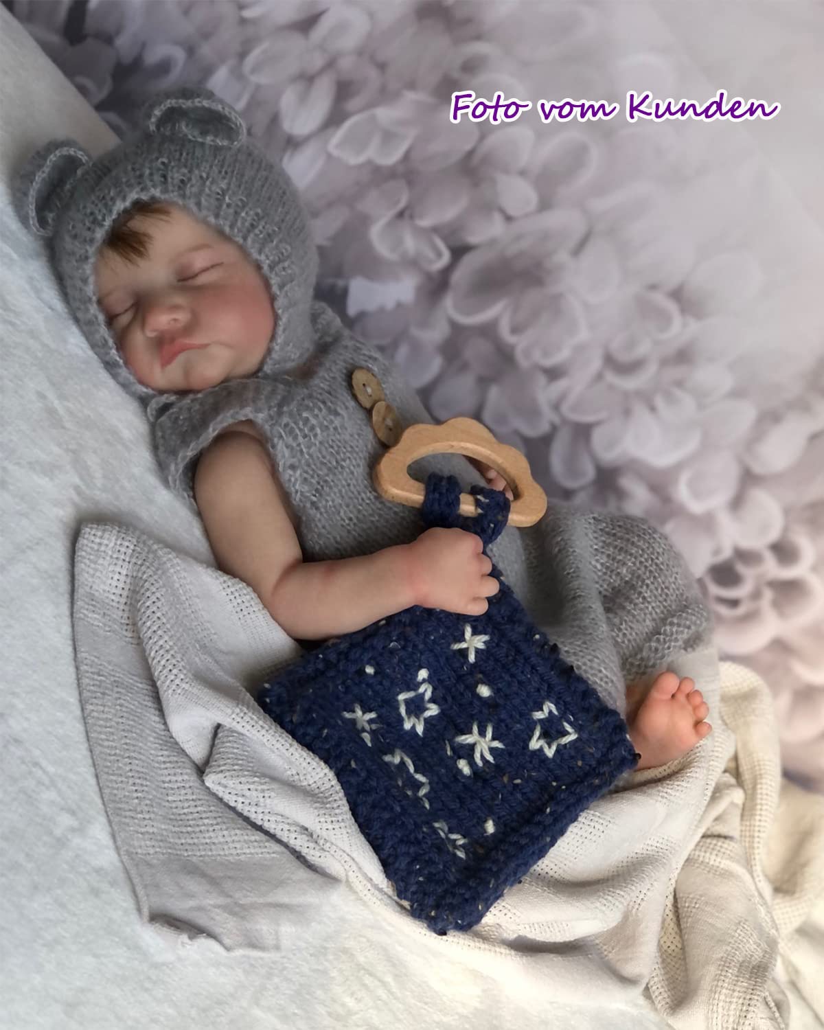 Кукла Zero pam Boy Sleeping Full Silicone Newborn Eyes Closed 19 Inch, фото №2