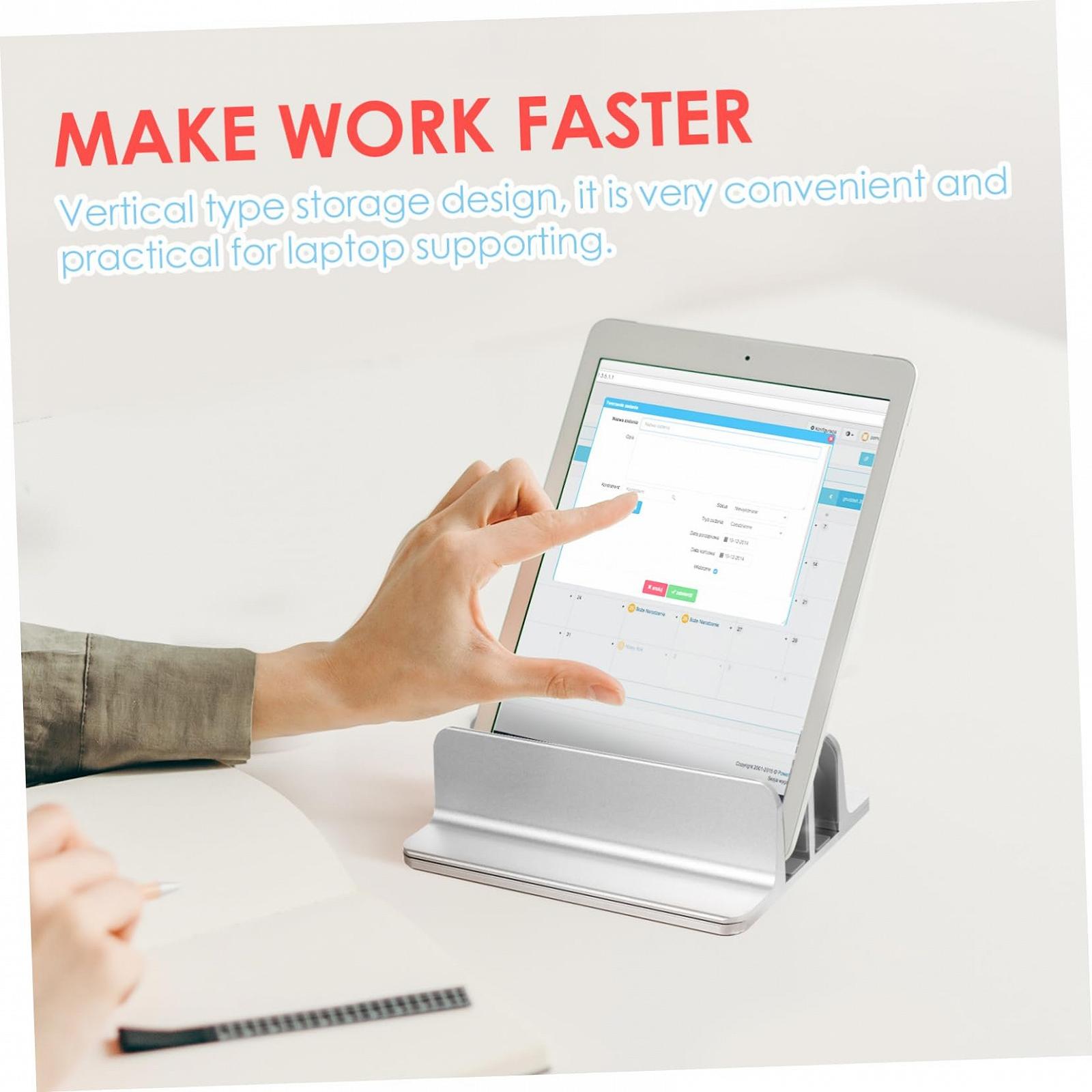 Вертикальна Підставка для ноутбука GALPADA з двома слотами, що заощаджує місце, Стійка для планшета з алюмінієвого сплаву для ноутбука та планшета, Міцна та легка, фото №6