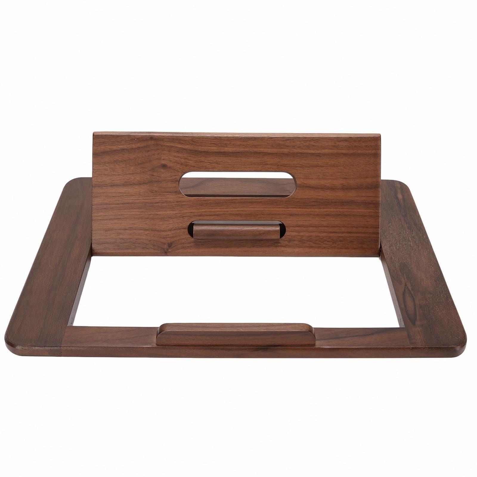 Подставка для планшета Регулируемая складная деревянная подставка Идеально подходит для чтения и работы Универсальная совместимость для домашнего офиса Отделка ореховым лаком, фото №9