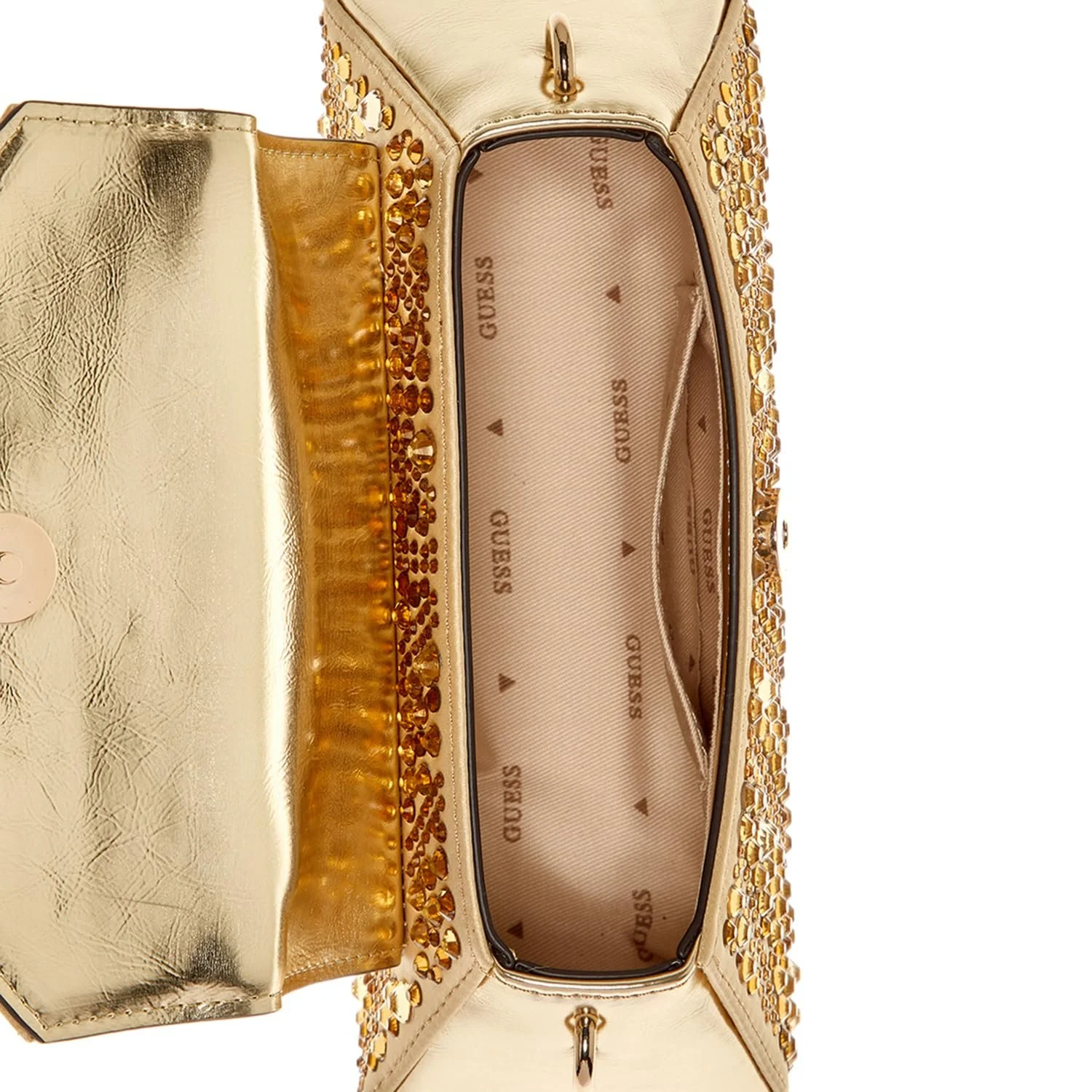 Сумка с клапаном GUESS Beauvoir Top Handle золотой, фото №2 Сумка с клапаном GUESS Beauvoir Top Handle золотой, фото №2