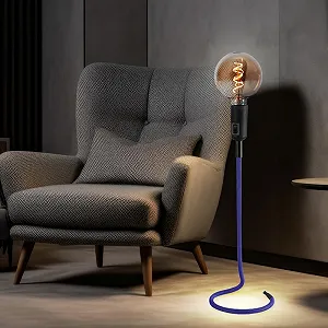 Настільна лампа Just Light Retro Cable Design 1x E27 16x46,5 см синя synthetic.ua - Фото 1