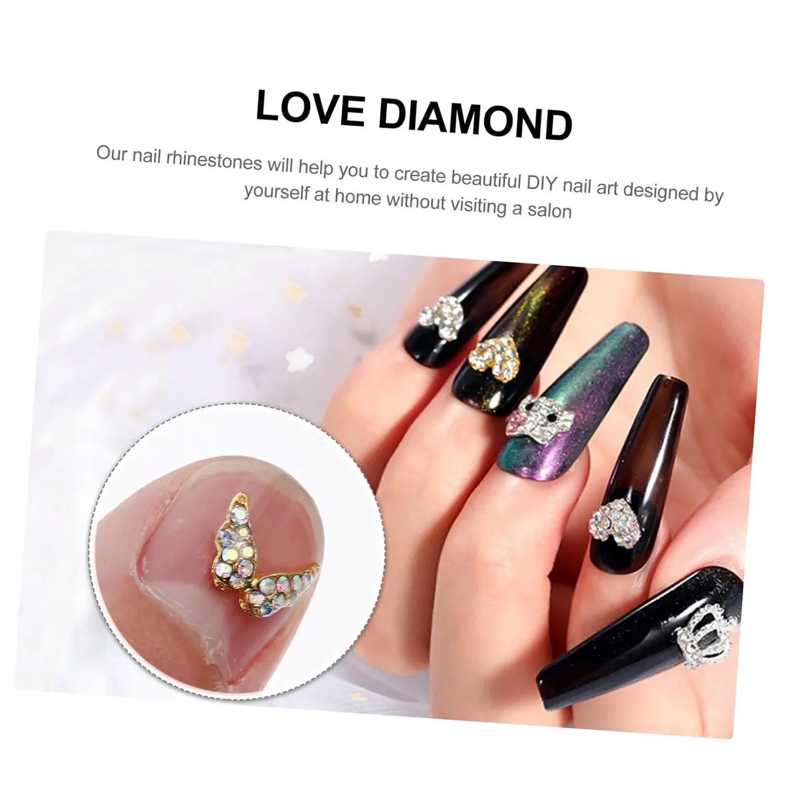 Стразы для ногтей Сердце Beavorty 20 шт., фото №3