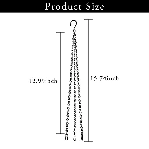 Ланцюги для підвісних кошиків Набір 3 шт 40 cm Металеві з 3 точками кріплення synthetic.ua - Фото 1