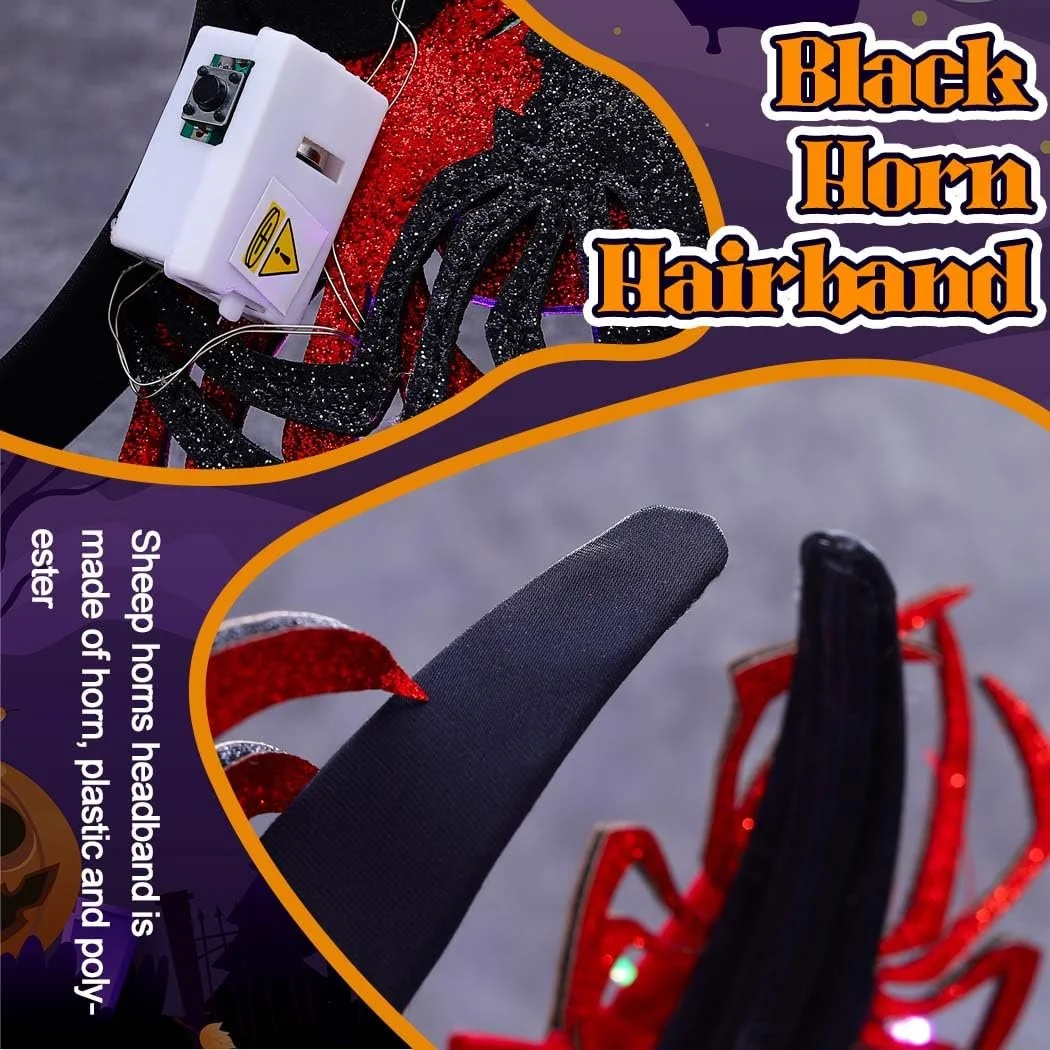 Хелловін Обруч Reaky Квіти Червоний, фото №3