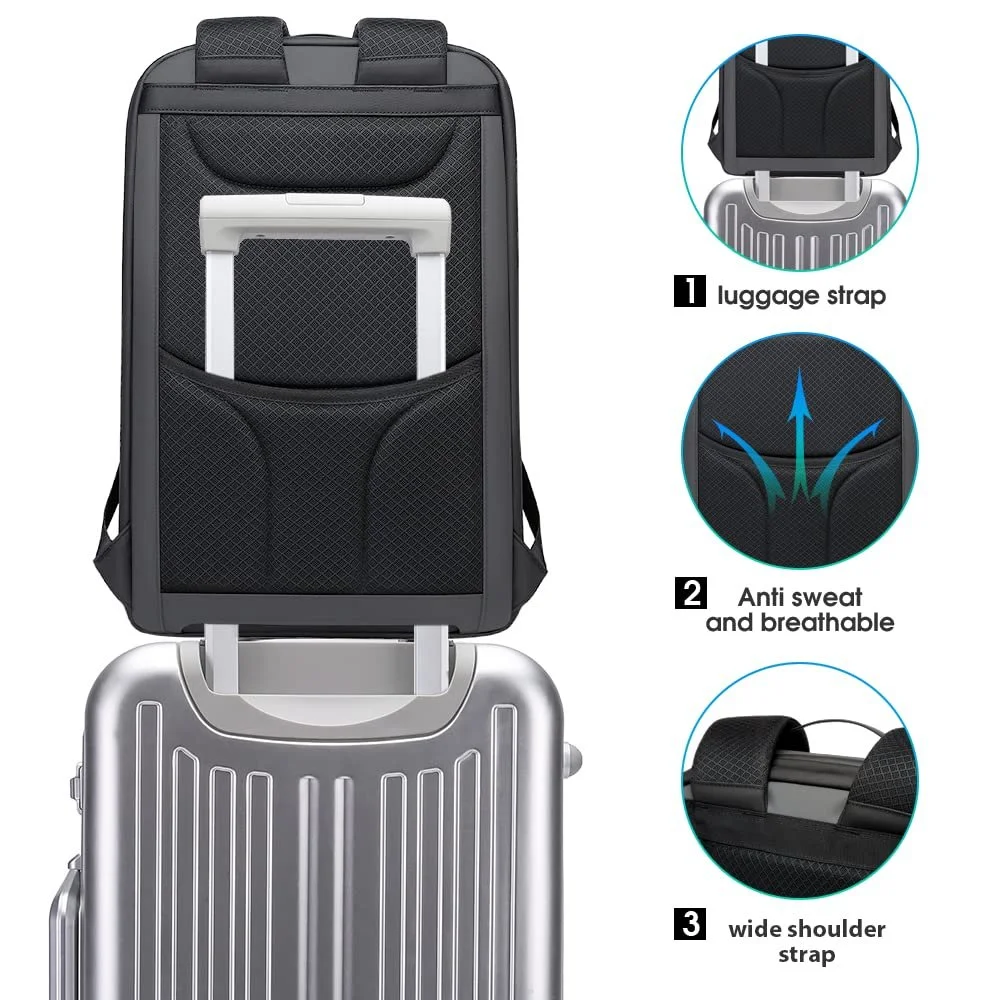 Рюкзак для ноутбука Bange Anti-Theft 15.6" с USB-портом Черный / Серый, фото №7 Рюкзак для ноутбука Bange Anti-Theft 15.6" с USB-портом Черный / Серый, фото №7