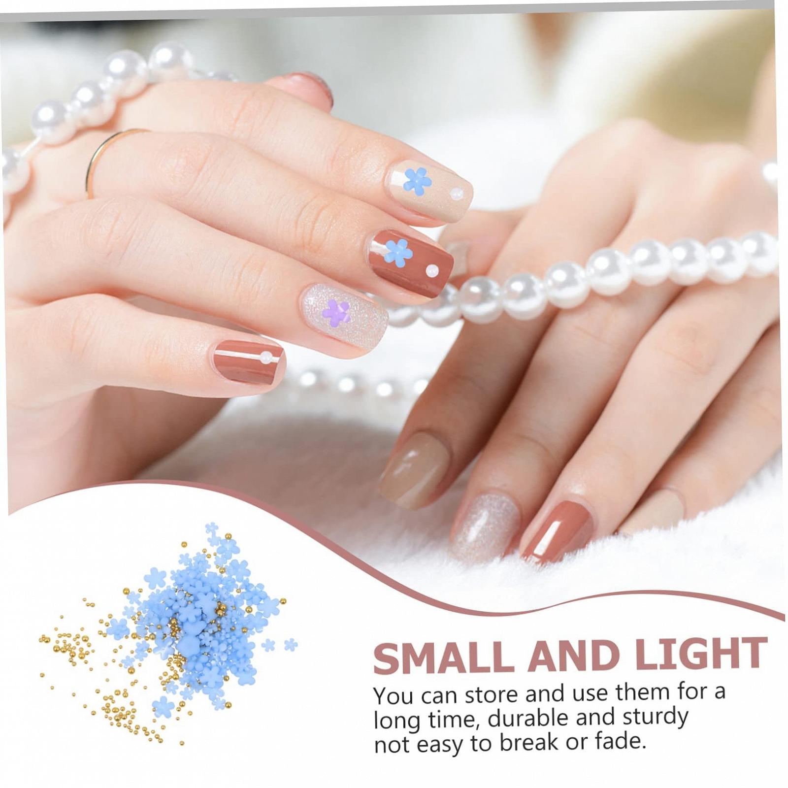 Прикраса для нігтів Healeved, квіти сині та чорні, фото №4