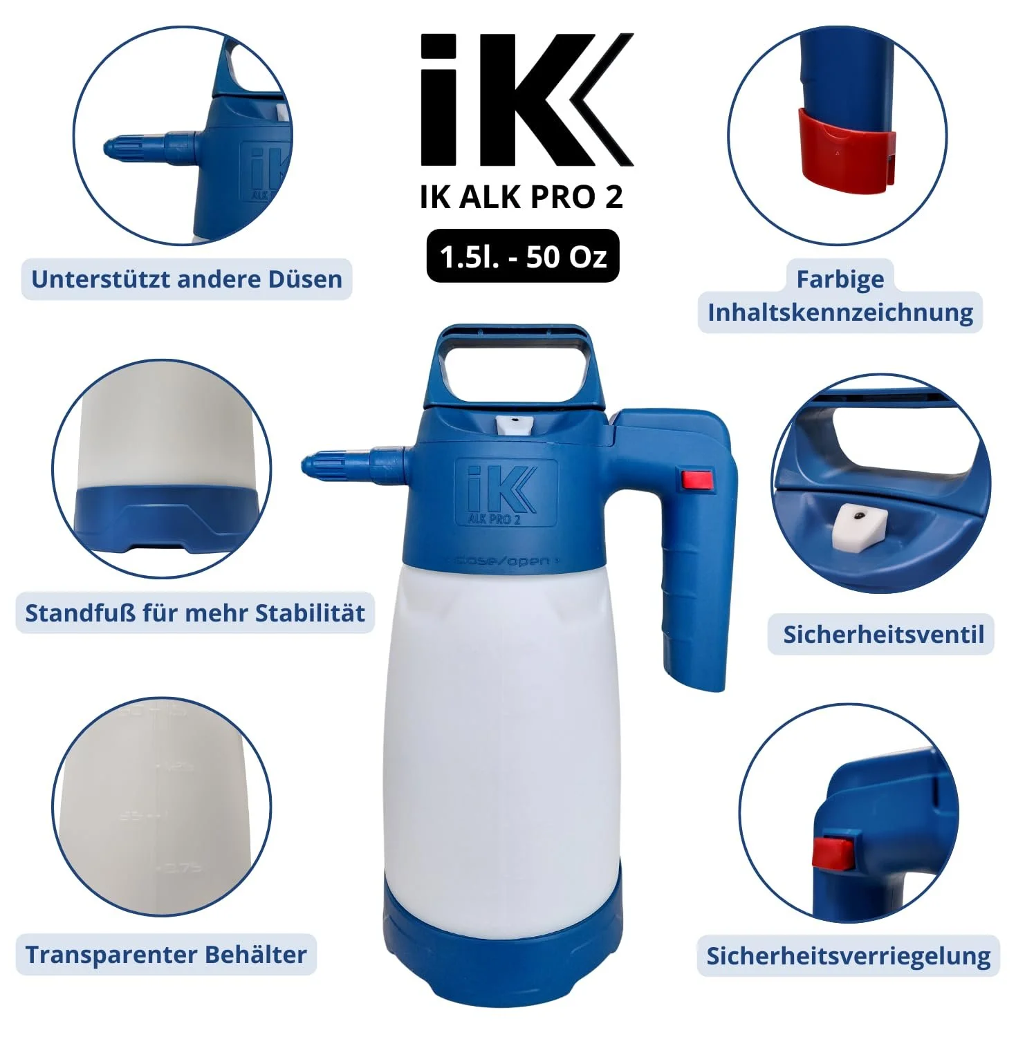 Профессиональный опрыскиватель IK ALK Pro 2 1.5 л для щелочей, спиртов и кетонов, фото №2