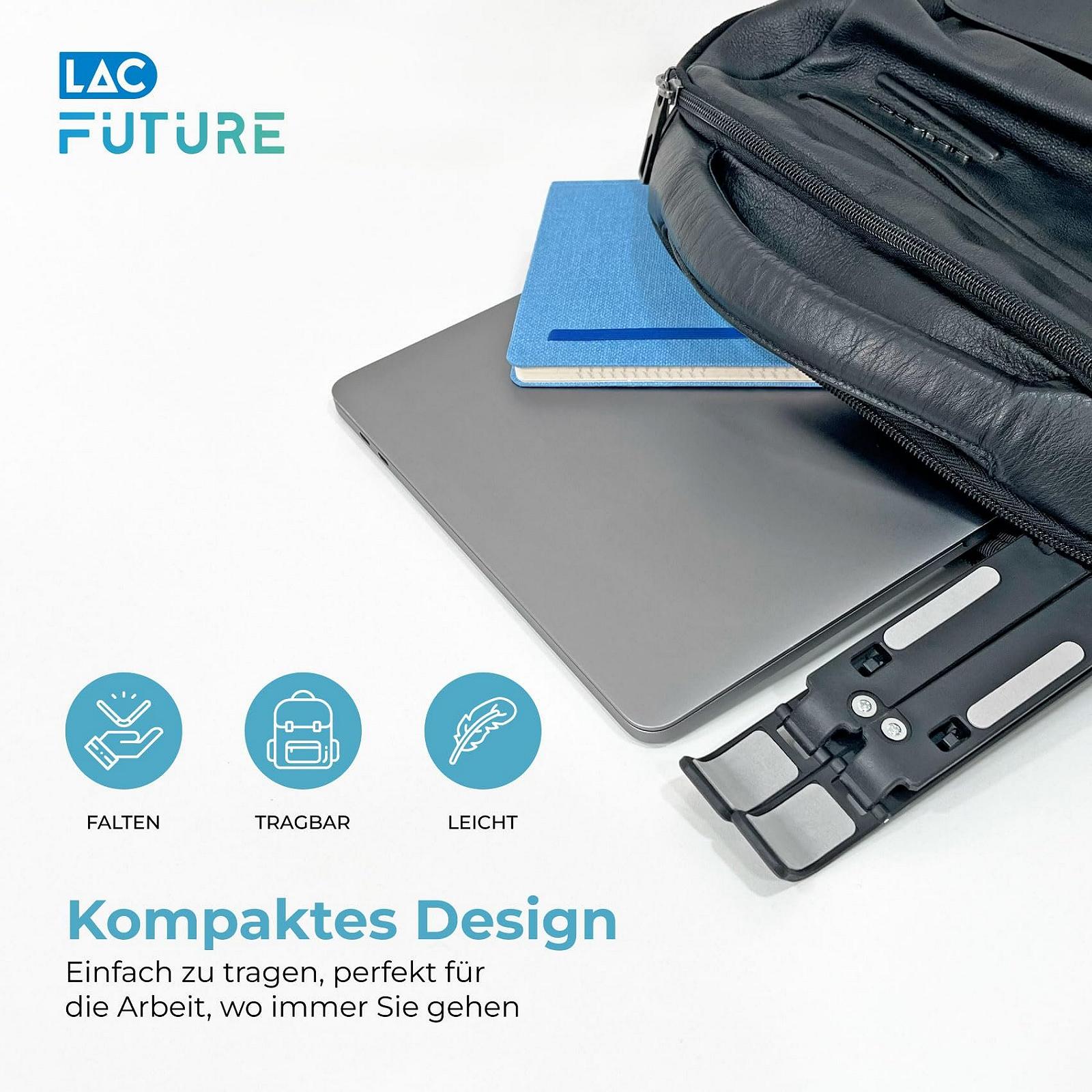 Подставка для ноутбука, 10 уровней, регулируемая по высоте, вентилируемое охлаждение, настольная подставка для MacBook Pro Air, Dell, HP (10-15.6 дюймов) - Черный, фото №4