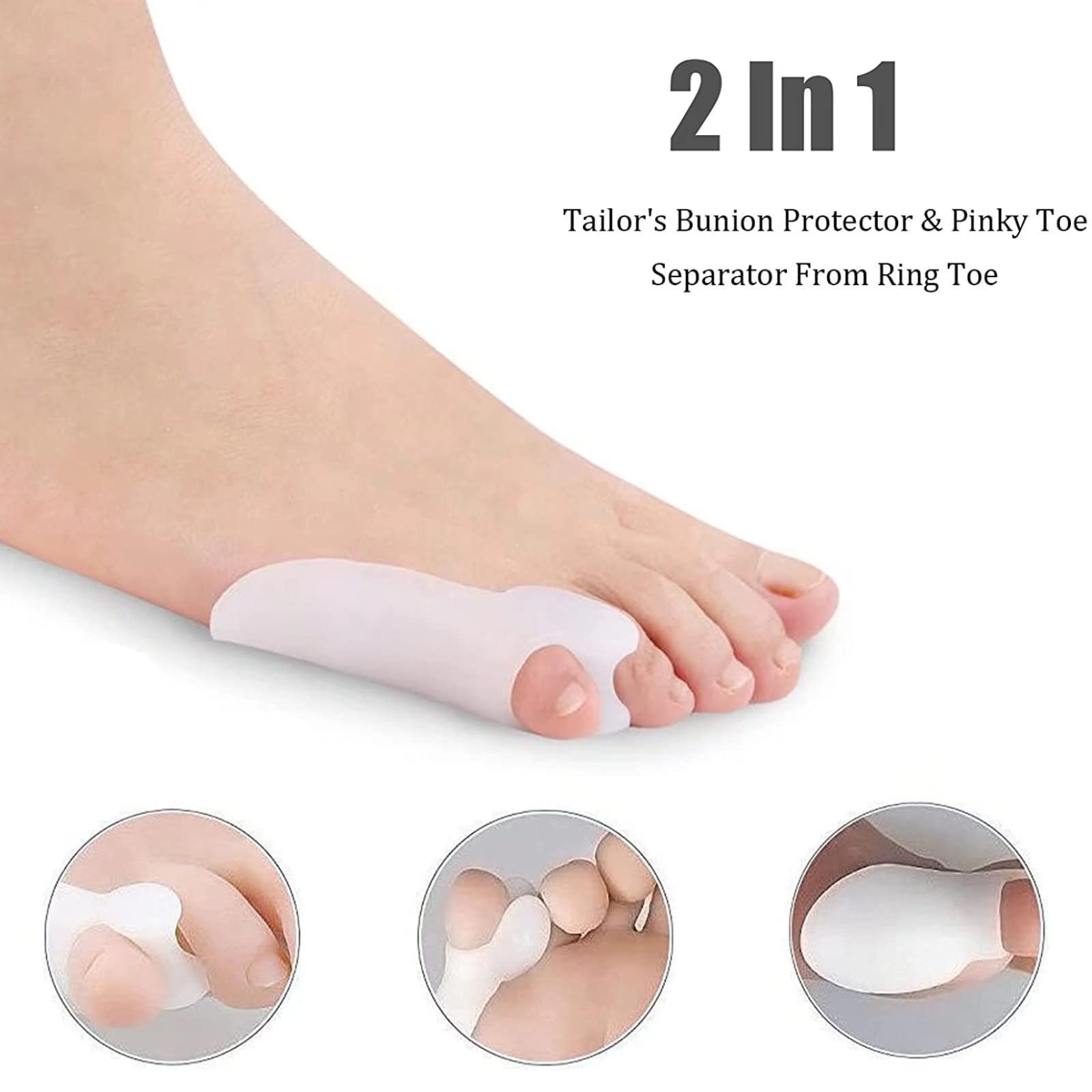 RUNRAYAY 10 шт. Защита для мизинца с разделителем, гелевая накладка для защиты от буньона, корректор буньона для мизинца для ношения с обувью, фото №3 RUNRAYAY 10 шт. Защита для мизинца с разделителем, гелевая накладка для защиты от буньона, корректор буньона для мизинца для ношения с обувью, фото №3
