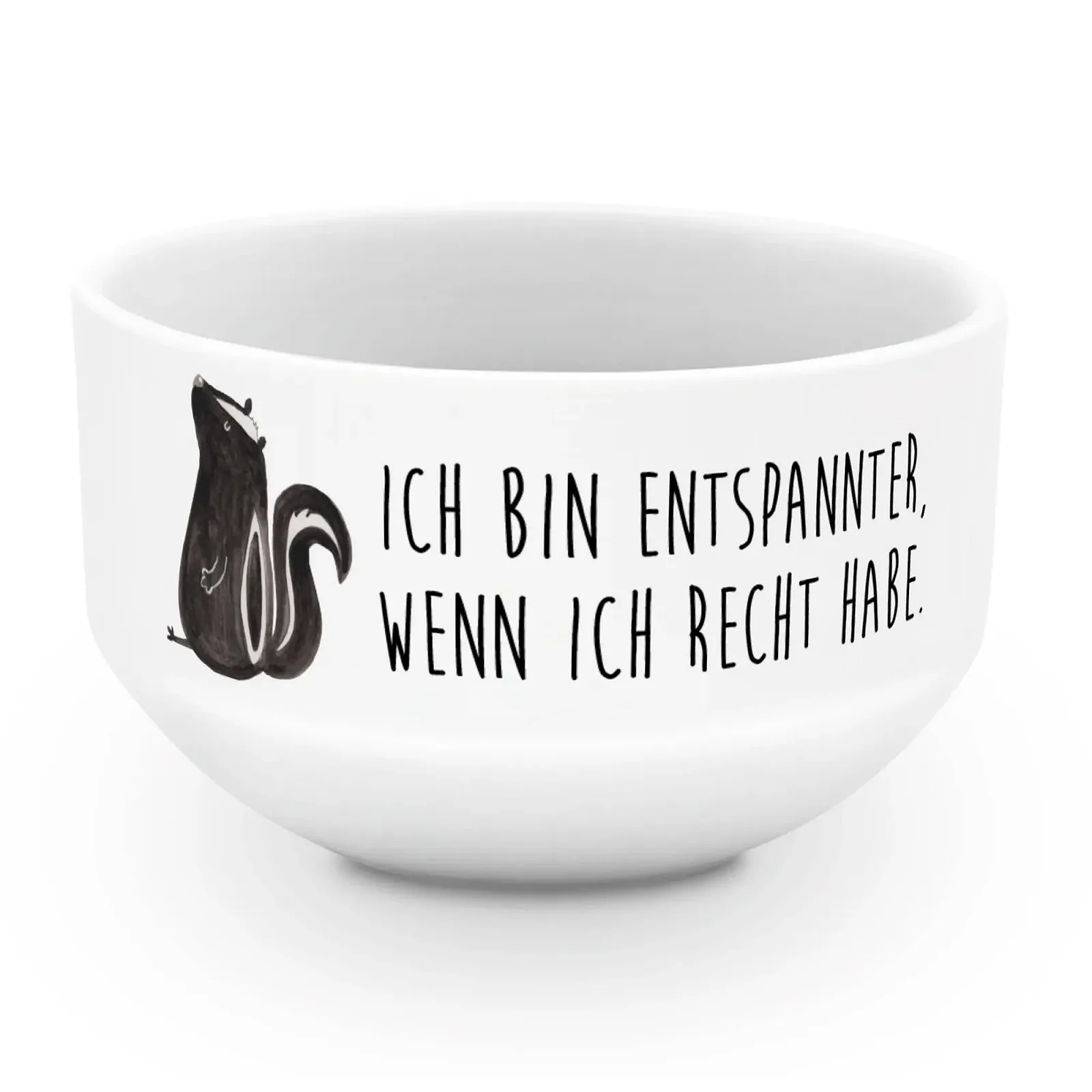 Миска для хлопьев Mr. & Mrs. Panda Скунс Сидит, фарфор, Скунс, Stinki, фото №1