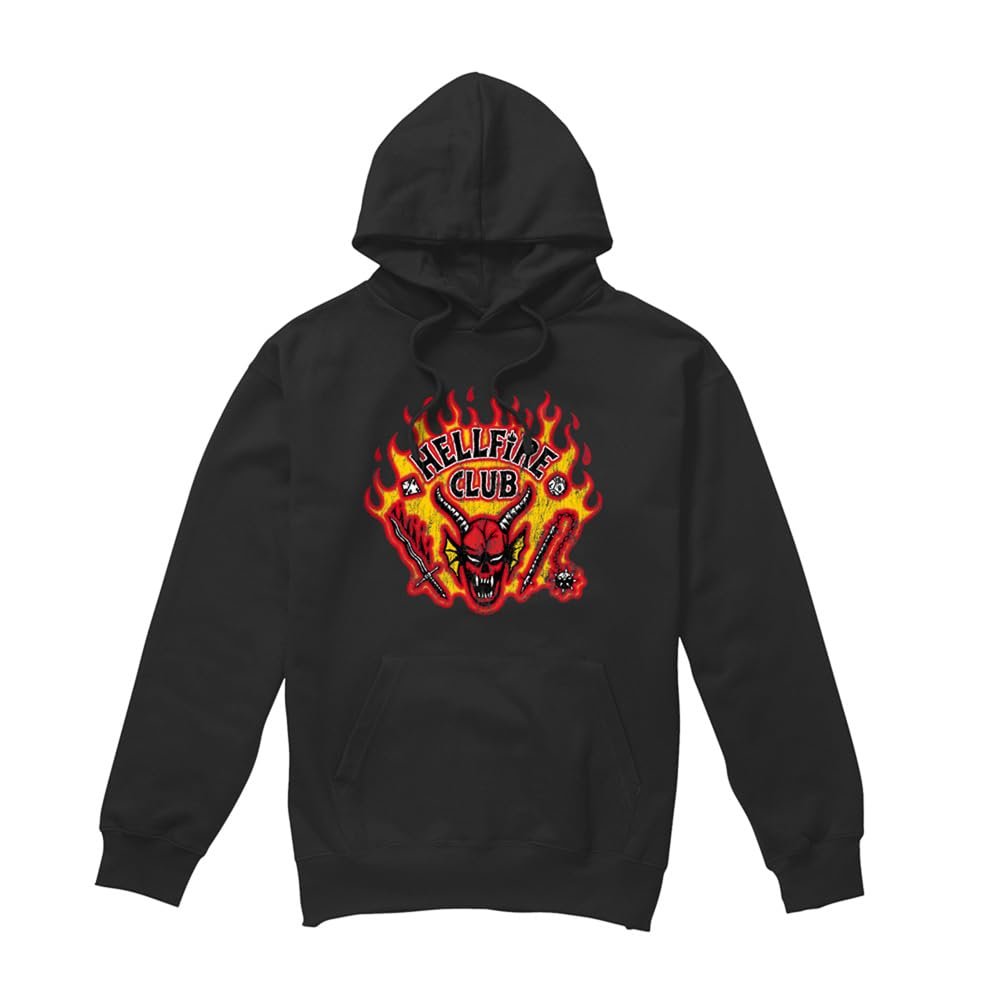 Худи Stranger Things Hellfire Flames Unisex, Черный, фото №4