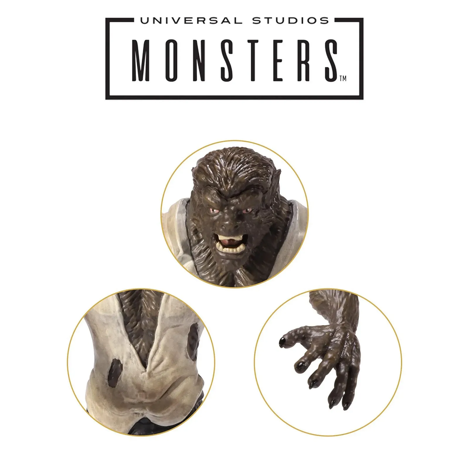 Гнучка міні-фігурка The Noble Collection Universal Monsters Bendyfig Wolfman EV-25434 Різнокольорова, фото №4