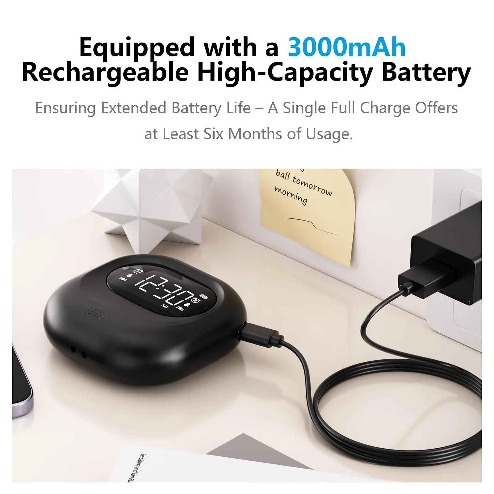 Вибрационный будильник для крепкого сна, Перезаряжаемый громкий будильник с функцией блокировки кнопок, Двойной будильник на будни/выходные, Портативный дорожный будильник для любящих поспать, Мини вибрационный цифровой будильник, фото №6 Вибрационный будильник для крепкого сна, Перезаряжаемый громкий будильник с функцией блокировки кнопок, Двойной будильник на будни/выходные, Портативный дорожный будильник для любящих поспать, Мини вибрационный цифровой будильник, фото №6