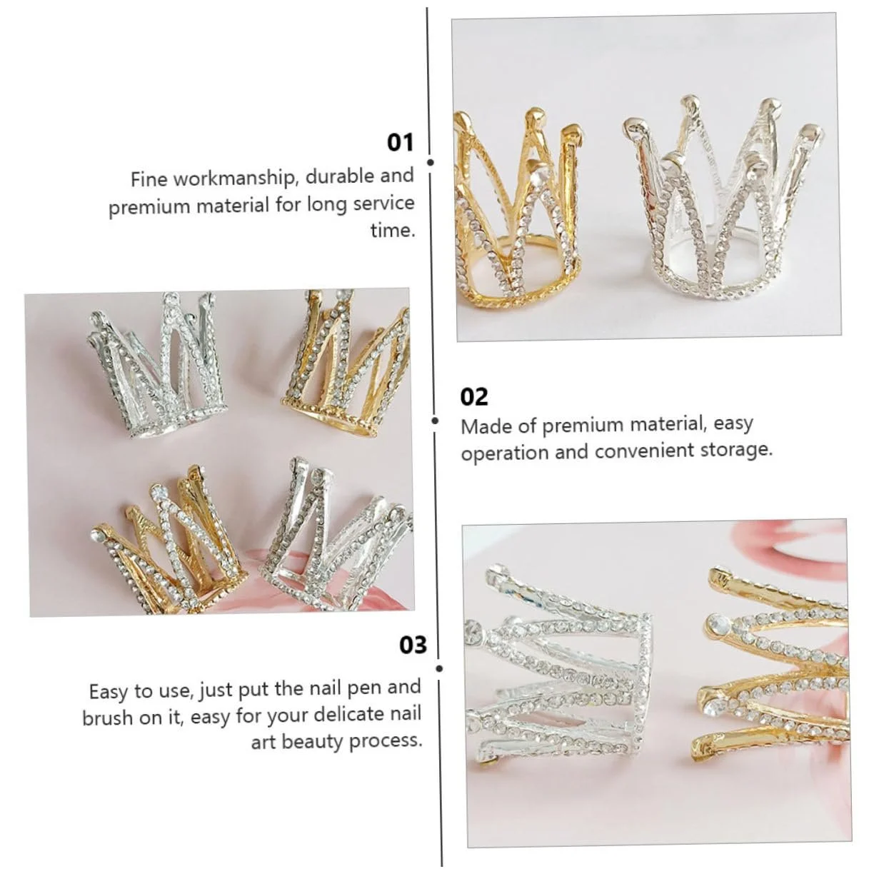 Подставка для кистей FRCOLOR, 10 шт., хрустальная, для акриловых ногтей, для лака, для украшения ногтей, для страз, для украшения тортов, винтажная, из хрустального сплава, фото №5