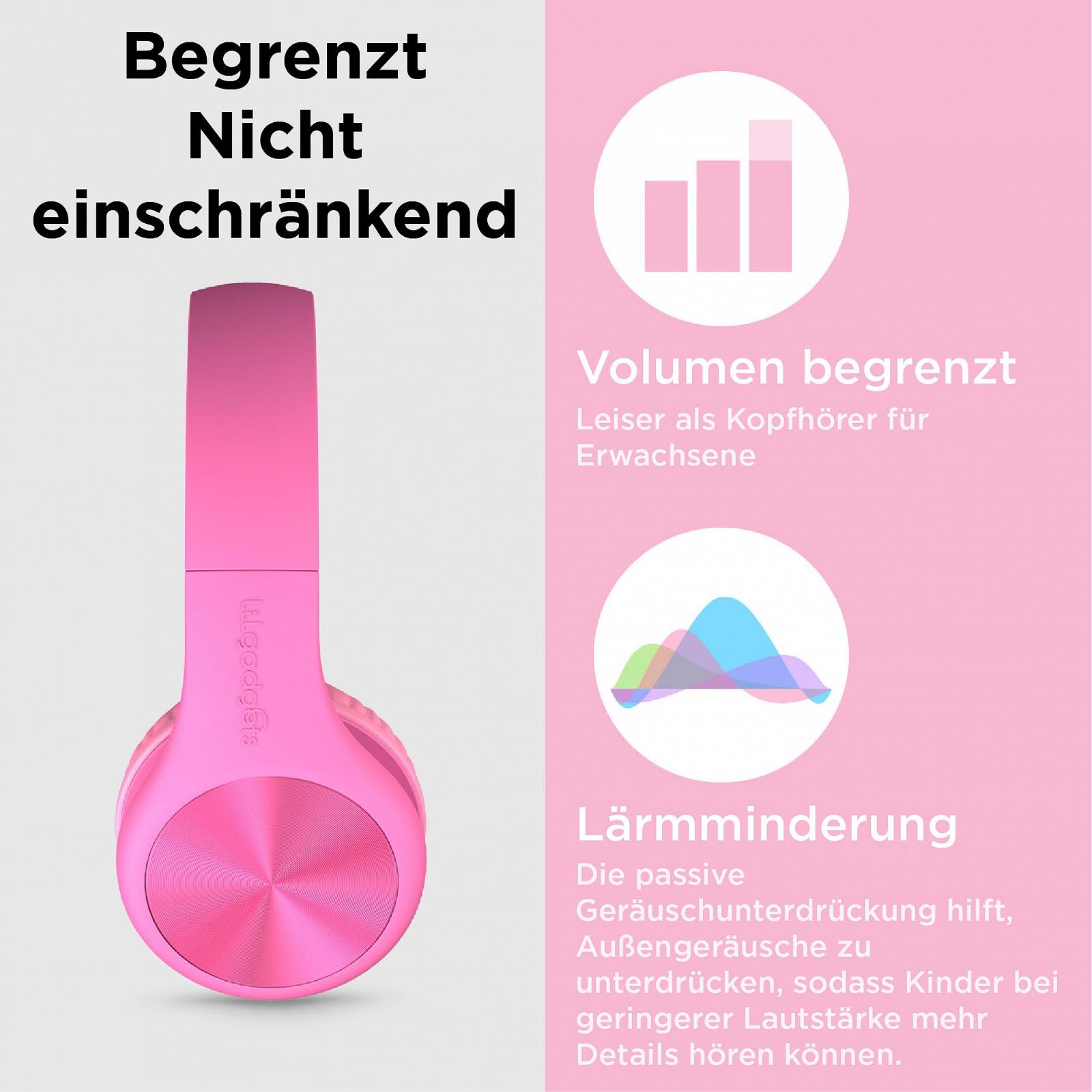 Навушники LilGadgets Connect+ PRO з мікрофоном для дітей, накладні для школи, складані, рожевий, фото №4