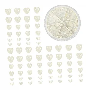 Прикраса для нігтів Серце DIY Білий - Фото 1