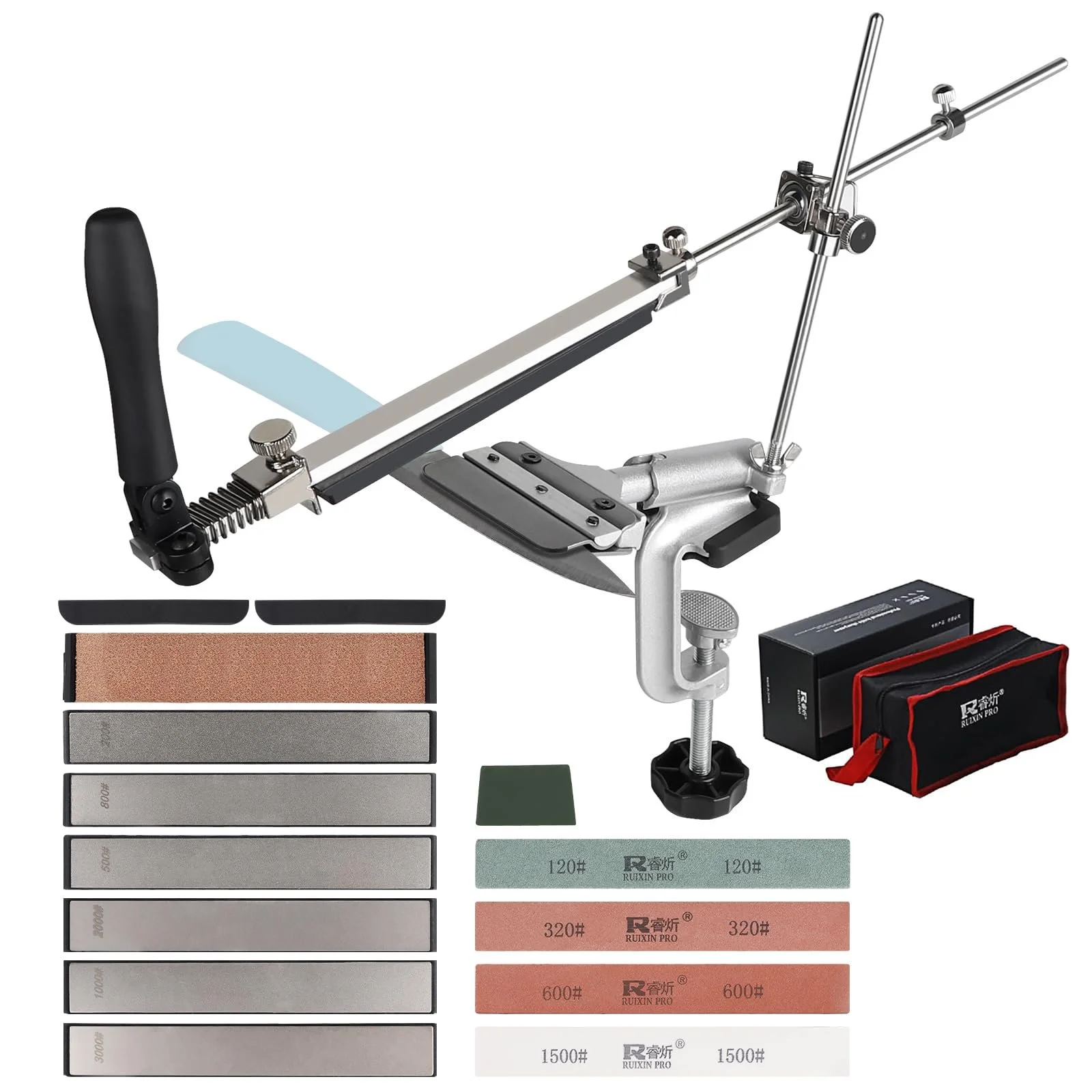 Точильная система для ножей профессиональная поворотная 360° 14 предметов, фото №1 Точильная система для ножей профессиональная поворотная 360° 14 предметов, фото №1