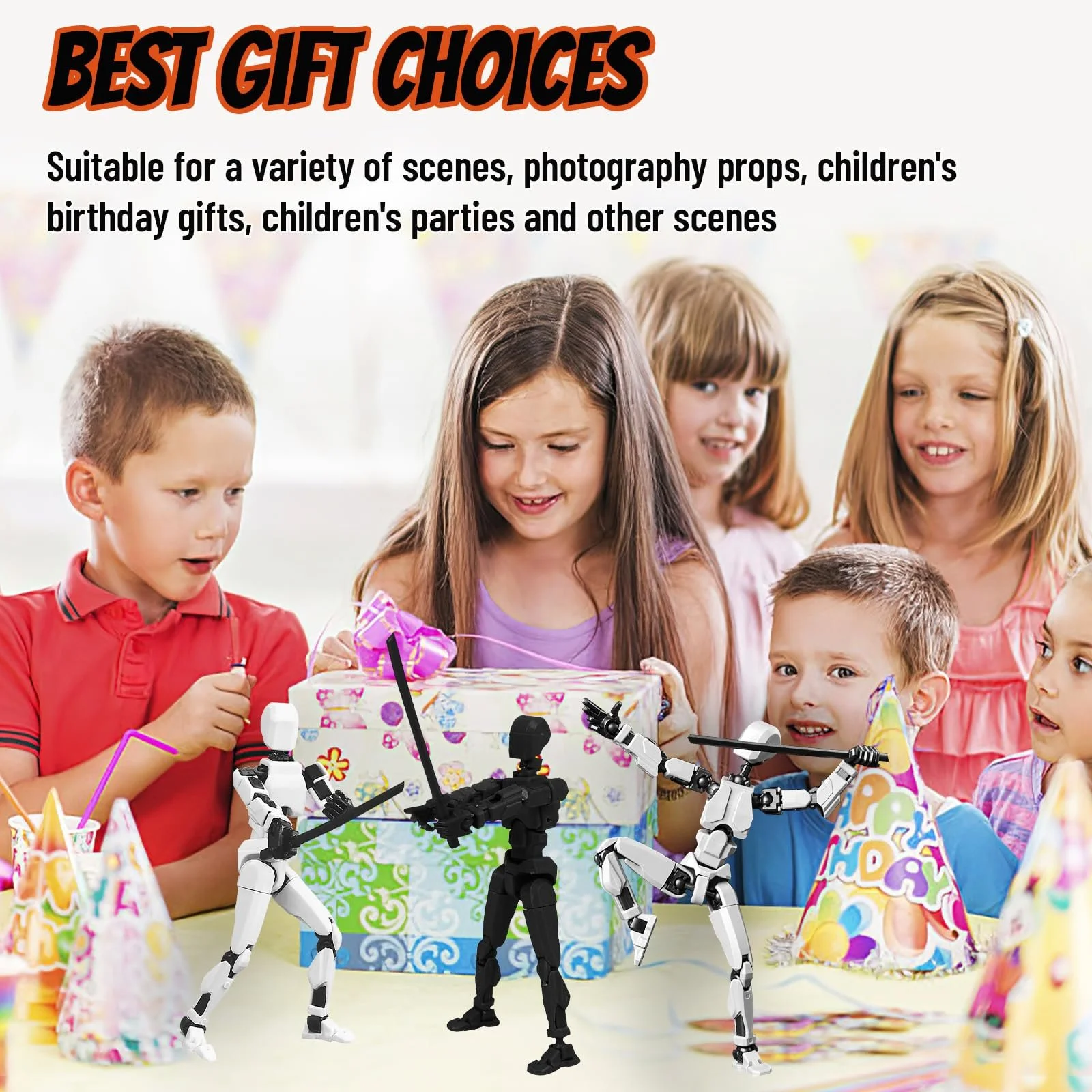 Набір фігурок ZoneYan T13 Action Figure 2 шт Чорний та Білий 3D Robot, фото №4