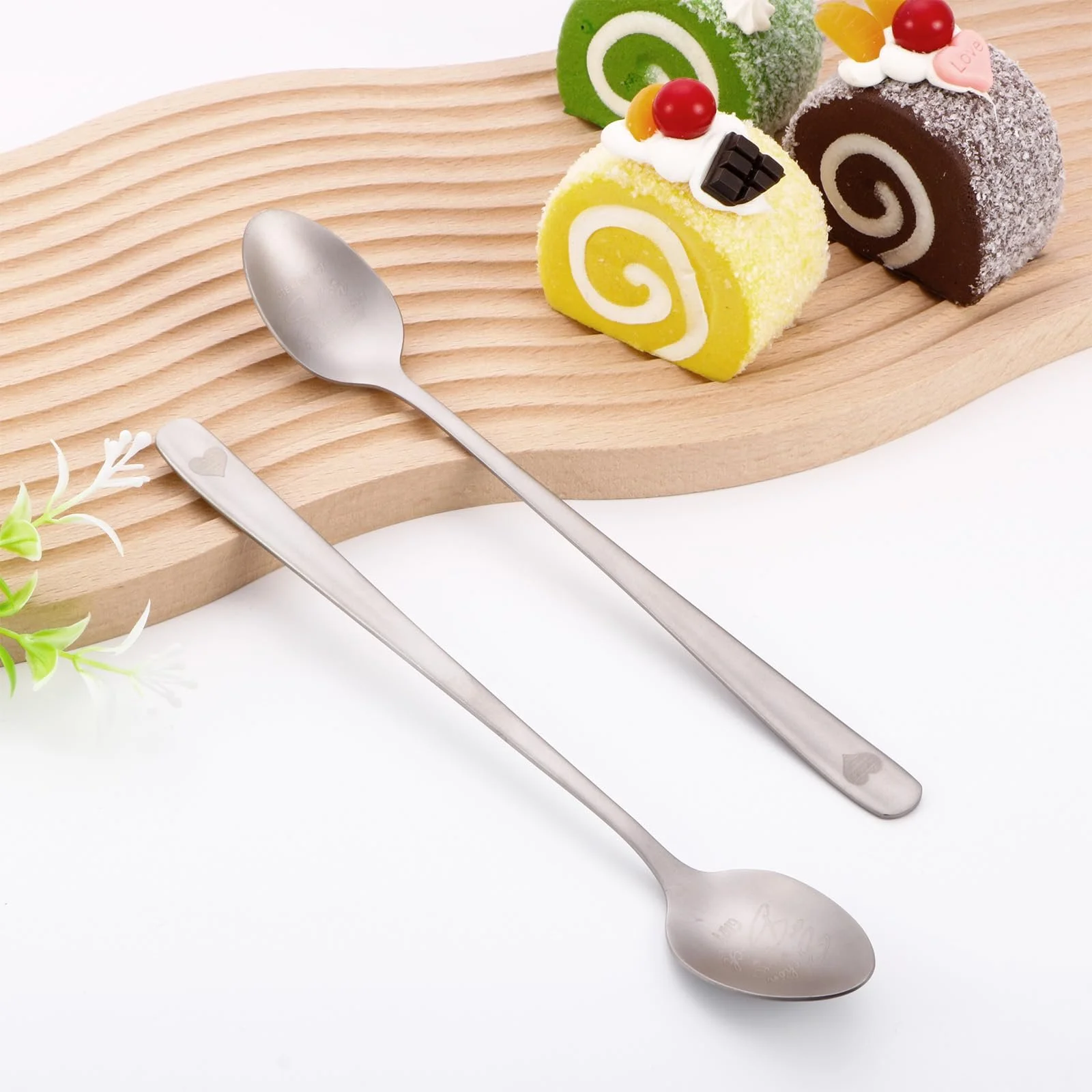 Ложка Кавова з гравіюванням, нержавіюча сталь, сріблястий, фото №5