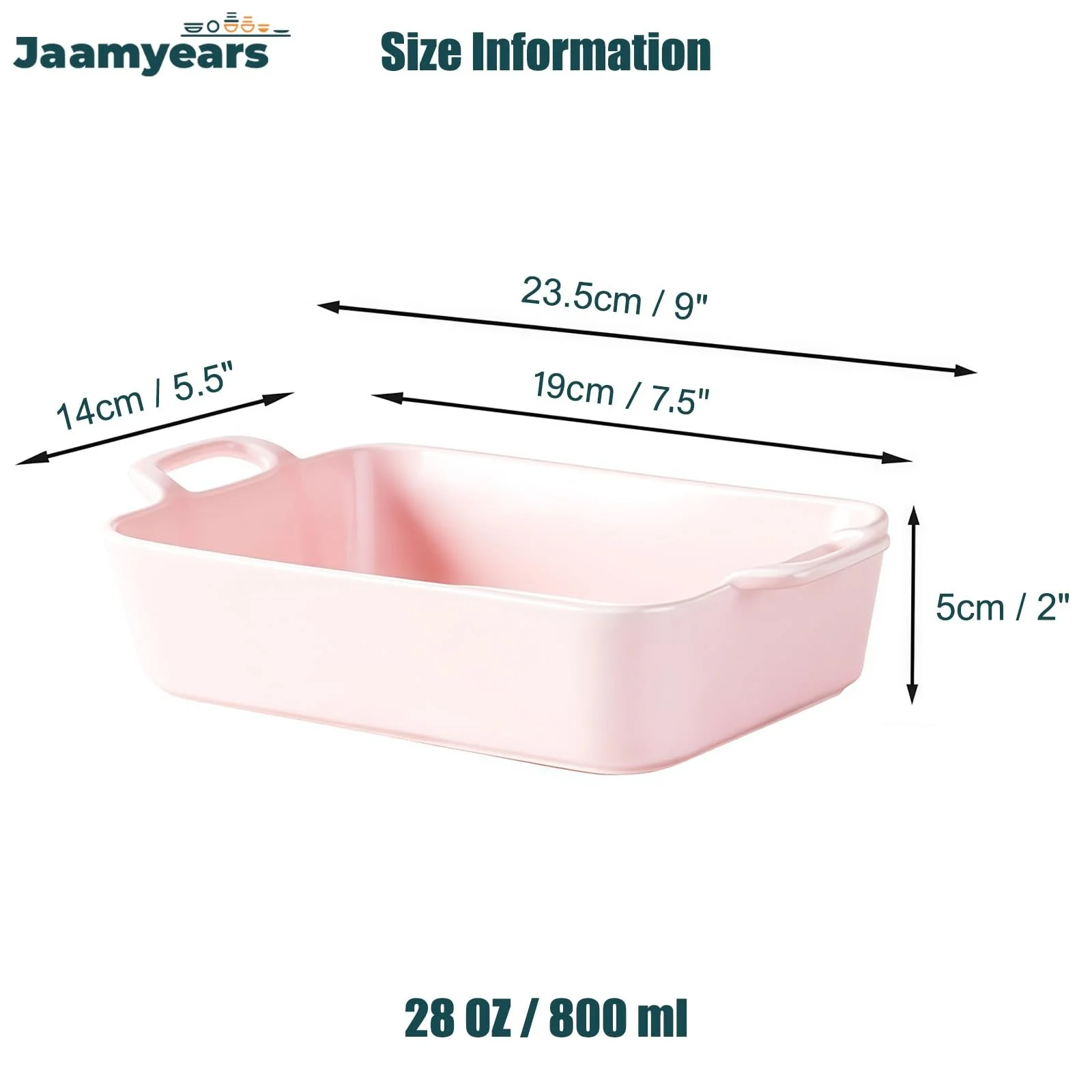 Форма для запікання прямокутна 800 мл для лазаньї керамічна, фото №3