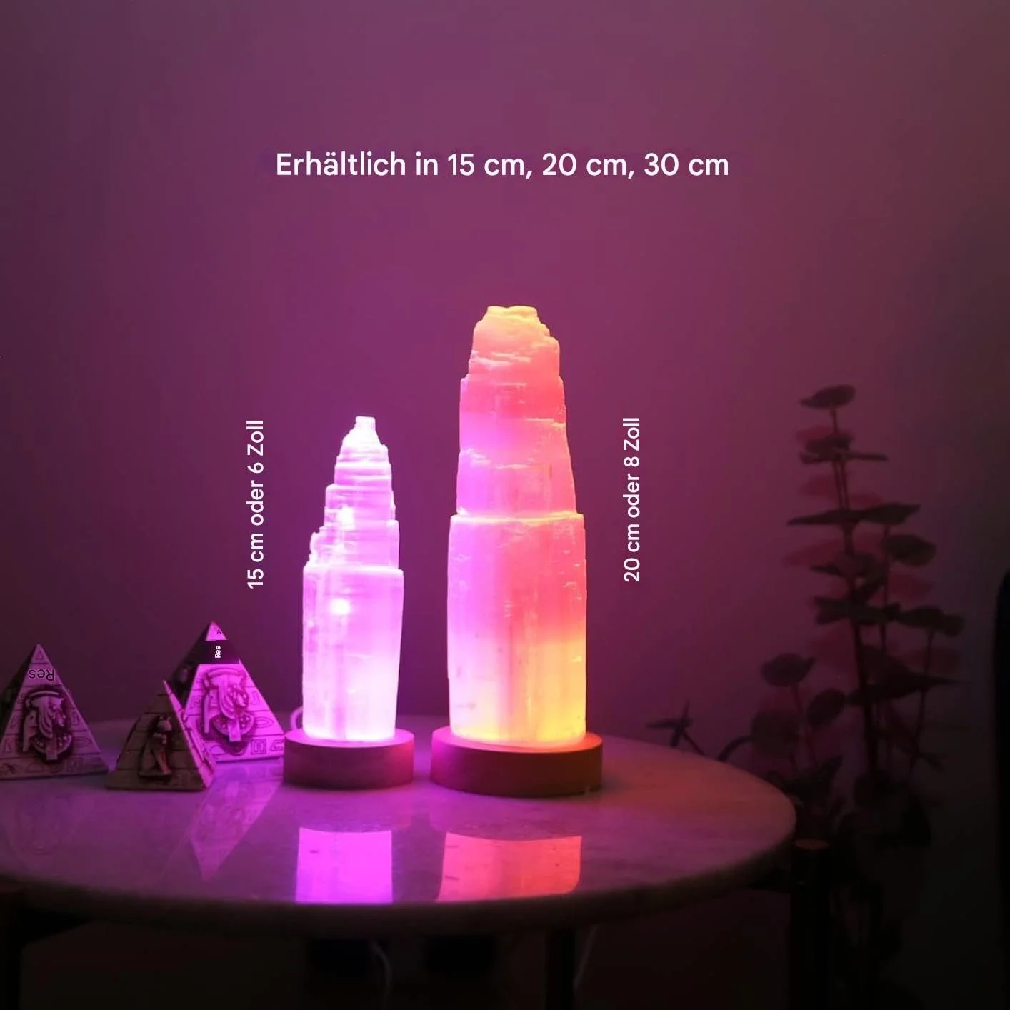 Настільна лампа Selenite Mountain Healing Crystals Stones USB LED 15 см, фото №5