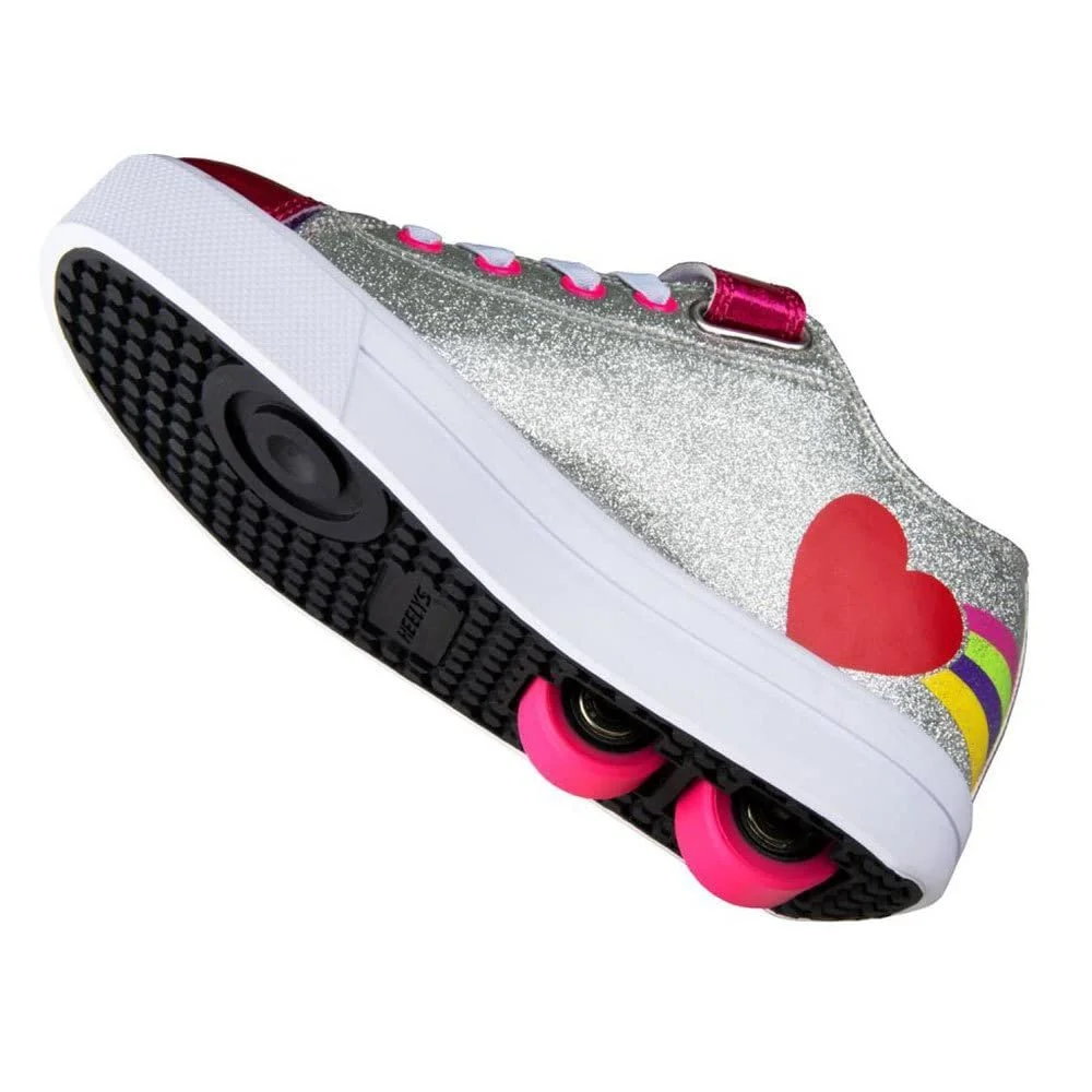Кроссовки на колёсиках Heelys Серебряный Радужное сердце UK, фото №3 Кроссовки на колёсиках Heelys Серебряный Радужное сердце UK, фото №3