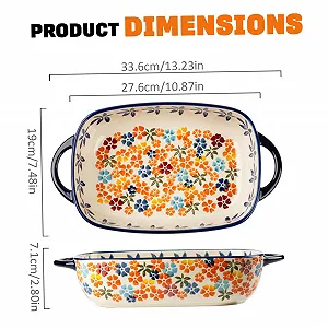 Форма для запекания керамическая прямоугольная с ручками 33 x 19 x 7.6 cm цена на synthetic.ua - Фото 1 Форма для запекания керамическая прямоугольная с ручками 33 x 19 x 7.6 cm synthetic.ua - Фото 1