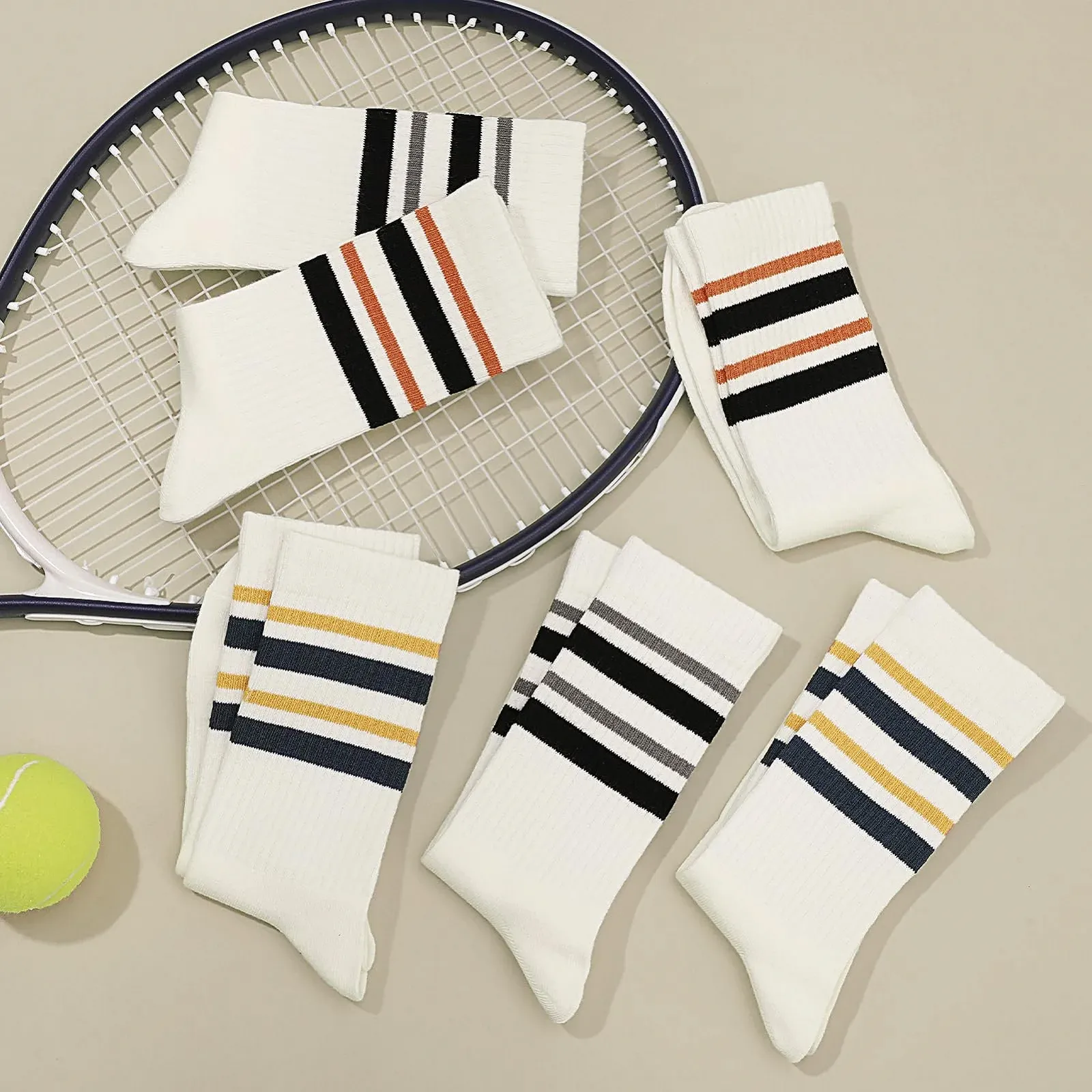 Шкарпетки тенісні жіночі смугасті спортивні 38-42, фото №7