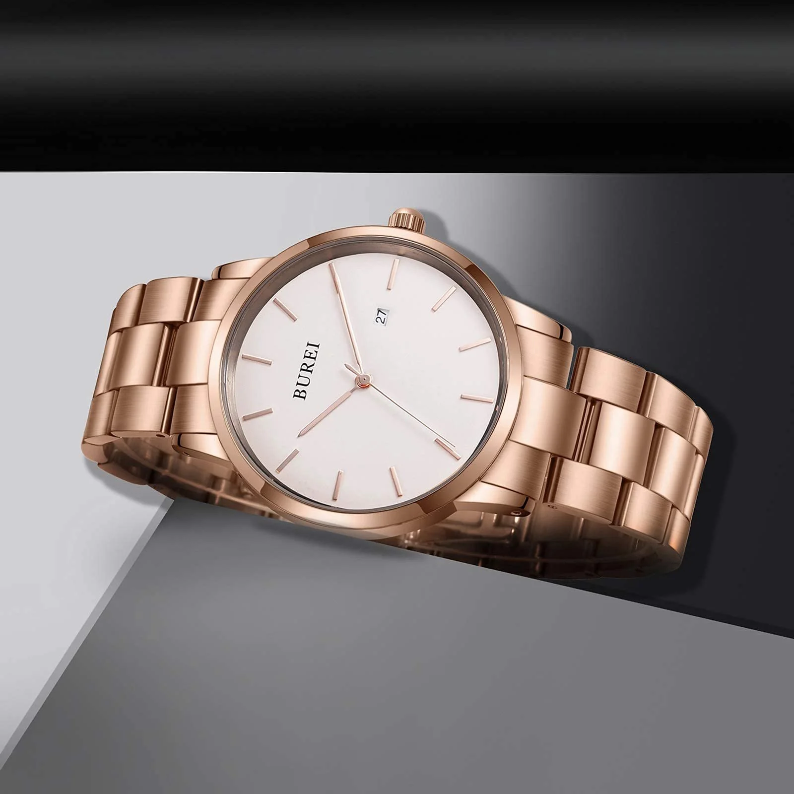 Часы BUREI Кварцевые Мужские Наручные Минималистичные Аналоговые Водонепроницаемые с Датой, фото №5 Часы BUREI Кварцевые Мужские Наручные Минималистичные Аналоговые Водонепроницаемые с Датой, фото №5